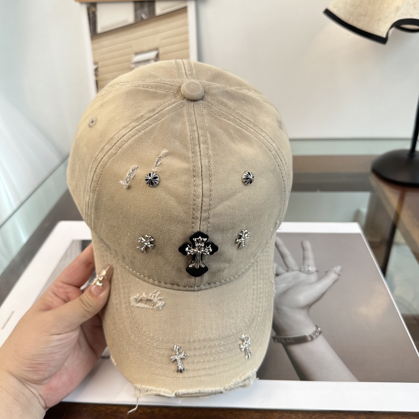 Chrome Hearts 克罗心💓早春韩版时尚复古拼色牛仔棒球帽🧢鸭舌帽