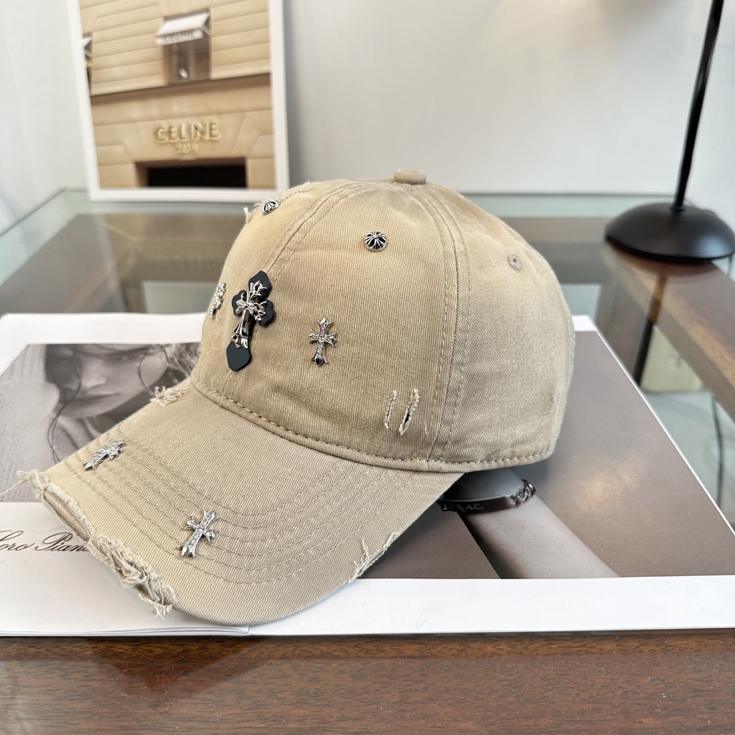 Chrome Hearts 克罗心💓早春韩版时尚复古拼色牛仔棒球帽🧢鸭舌帽