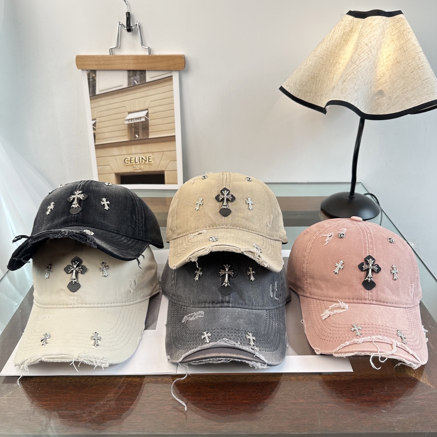 Chrome Hearts 克罗心💓早春韩版时尚复古拼色牛仔棒球帽🧢鸭舌帽