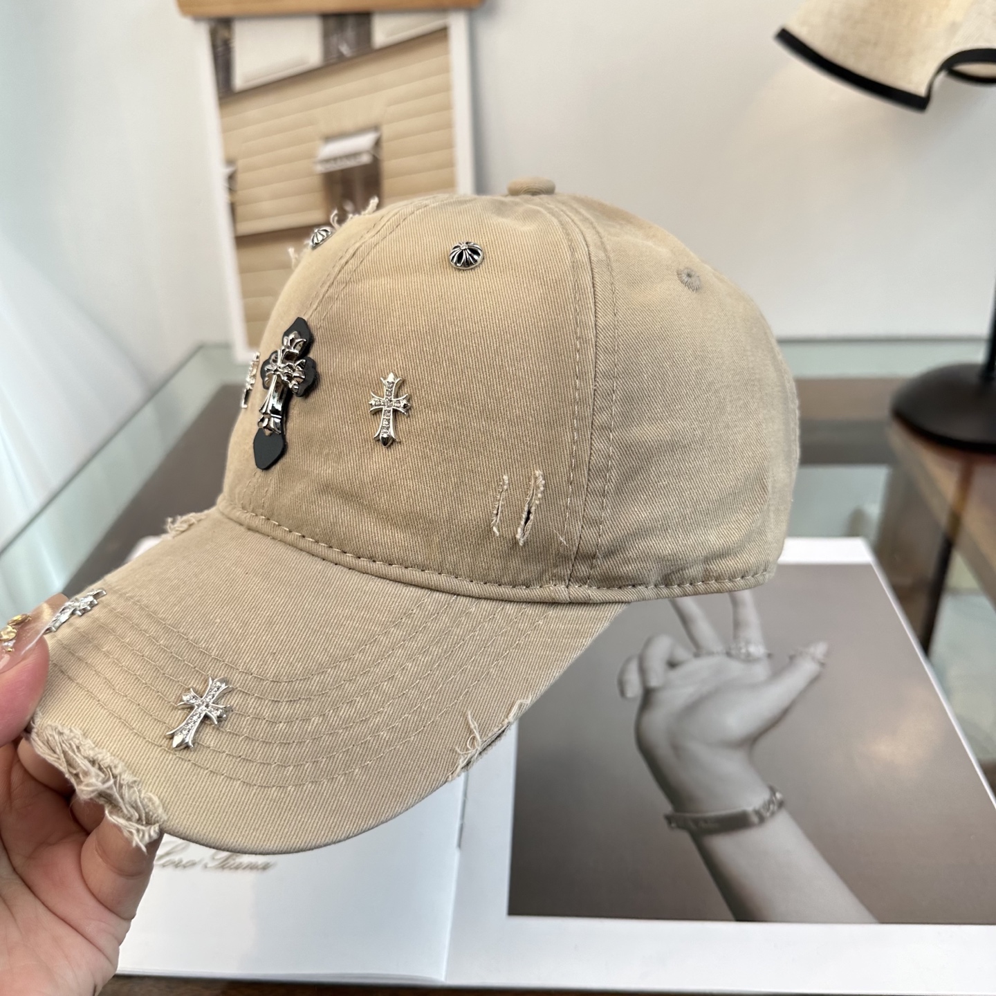 Chrome Hearts 克罗心💓早春韩版时尚复古拼色牛仔棒球帽🧢鸭舌帽