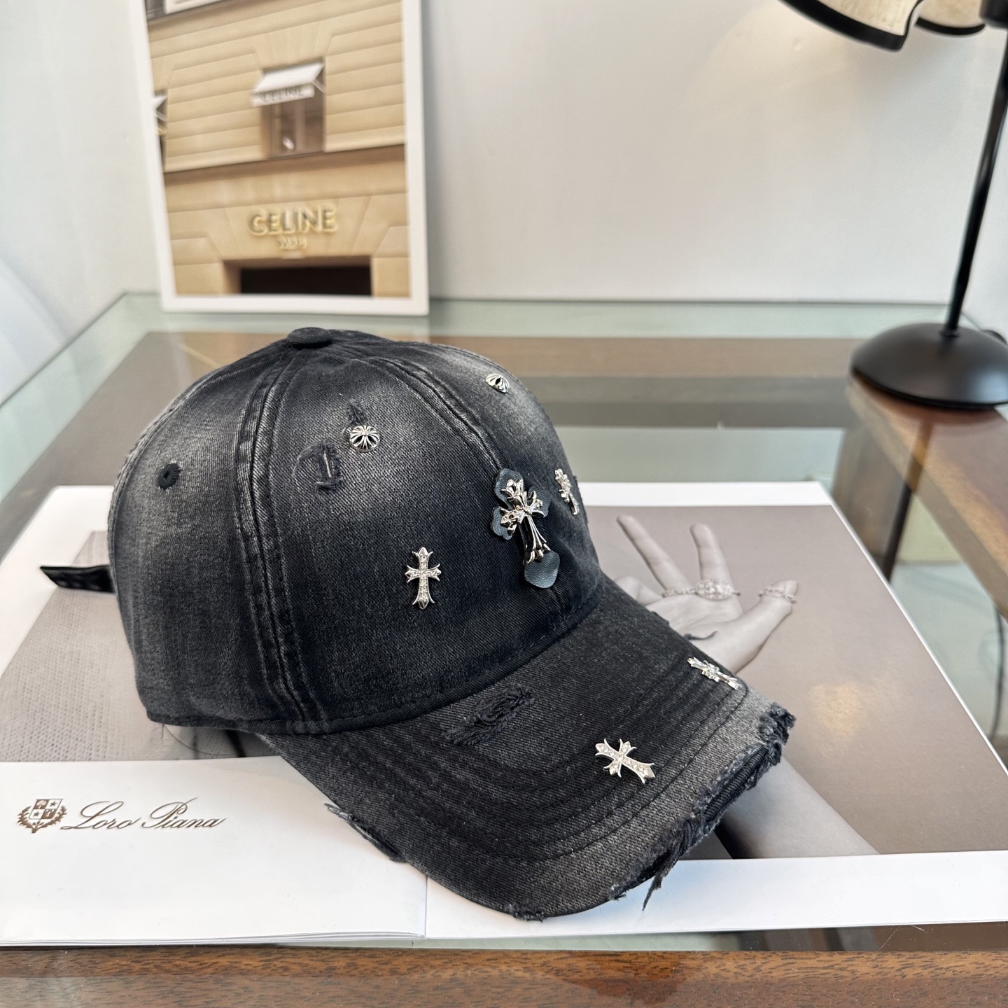 Chrome Hearts 克罗心💓早春韩版时尚复古拼色牛仔棒球帽🧢鸭舌帽