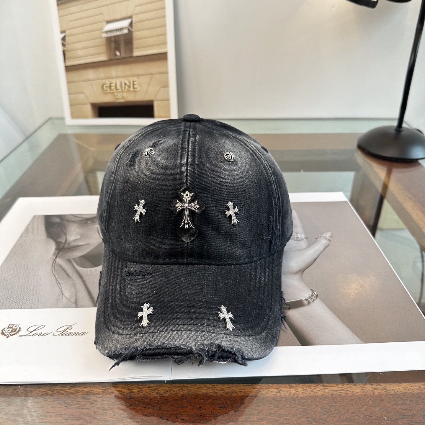 Chrome Hearts 克罗心💓早春韩版时尚复古拼色牛仔棒球帽🧢鸭舌帽