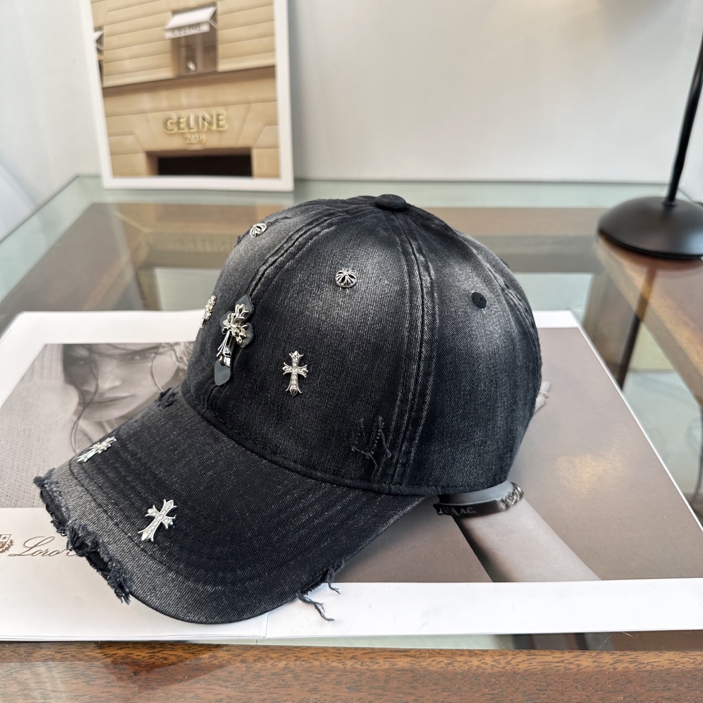 Chrome Hearts 克罗心💓早春韩版时尚复古拼色牛仔棒球帽🧢鸭舌帽