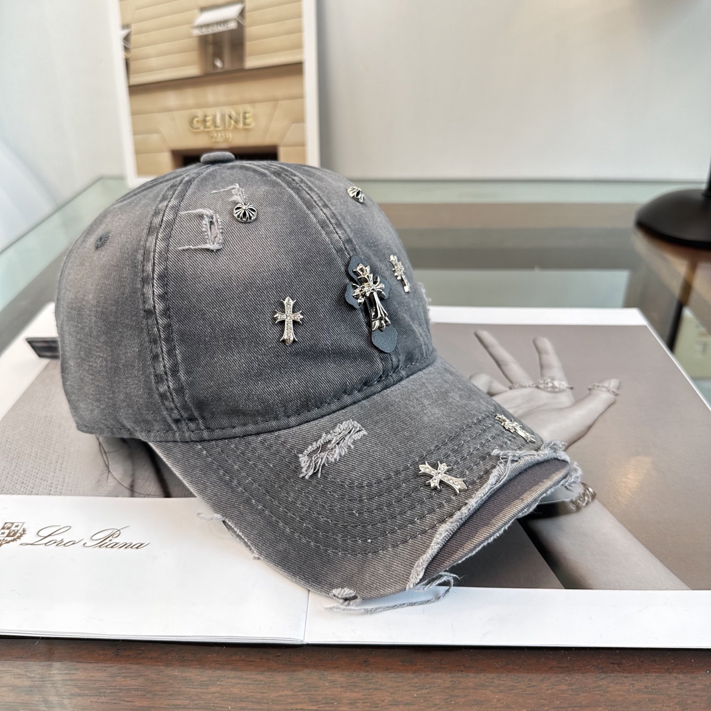 Chrome Hearts 克罗心💓早春韩版时尚复古拼色牛仔棒球帽🧢鸭舌帽