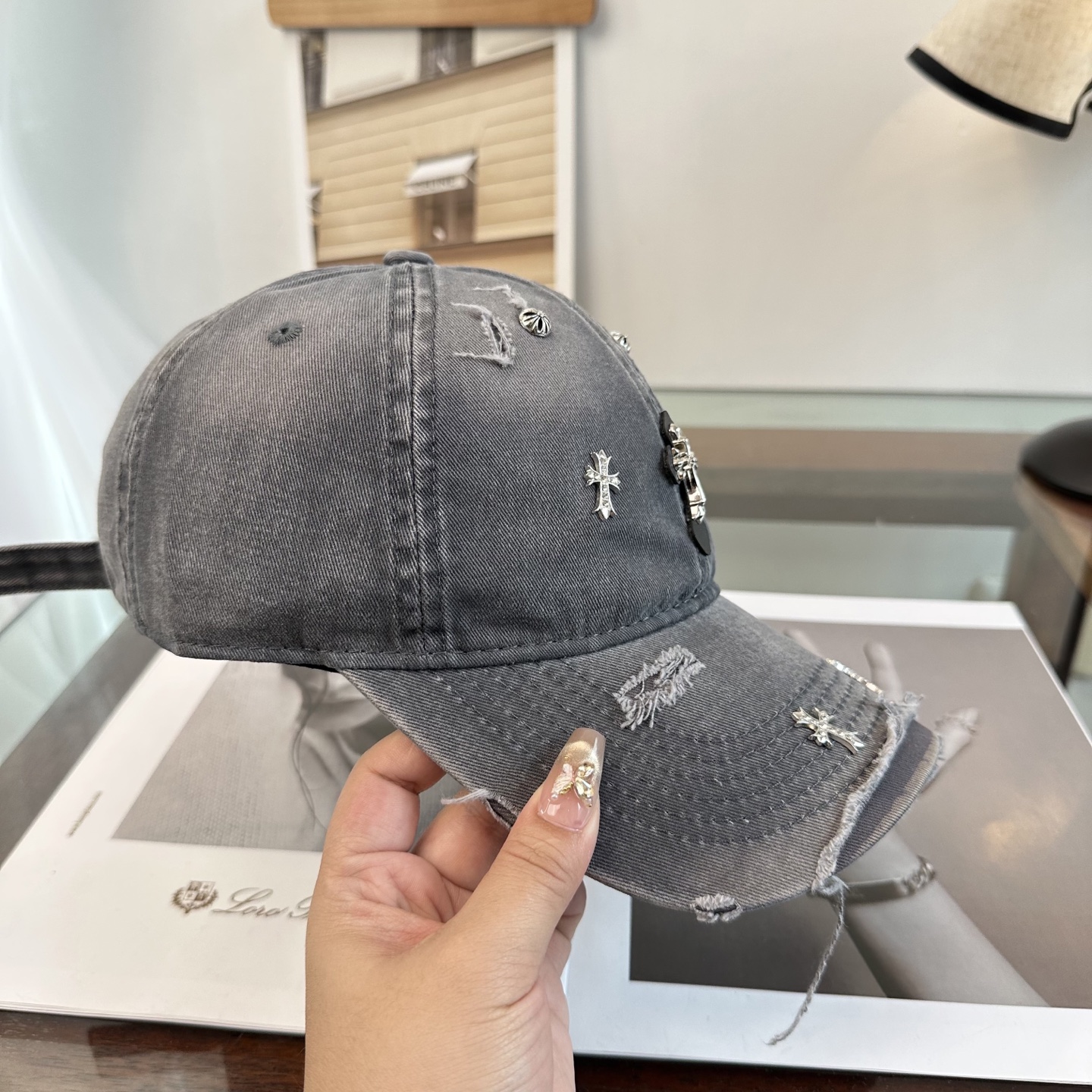 Chrome Hearts 克罗心💓早春韩版时尚复古拼色牛仔棒球帽🧢鸭舌帽