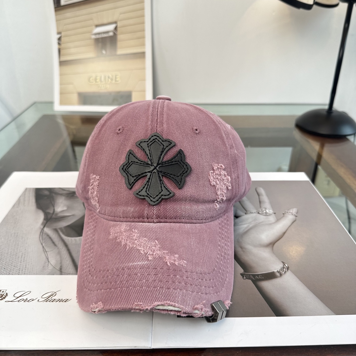 Chrome Hearts 克罗心💓早春韩版时尚复古拼色牛仔棒球帽🧢鸭舌帽