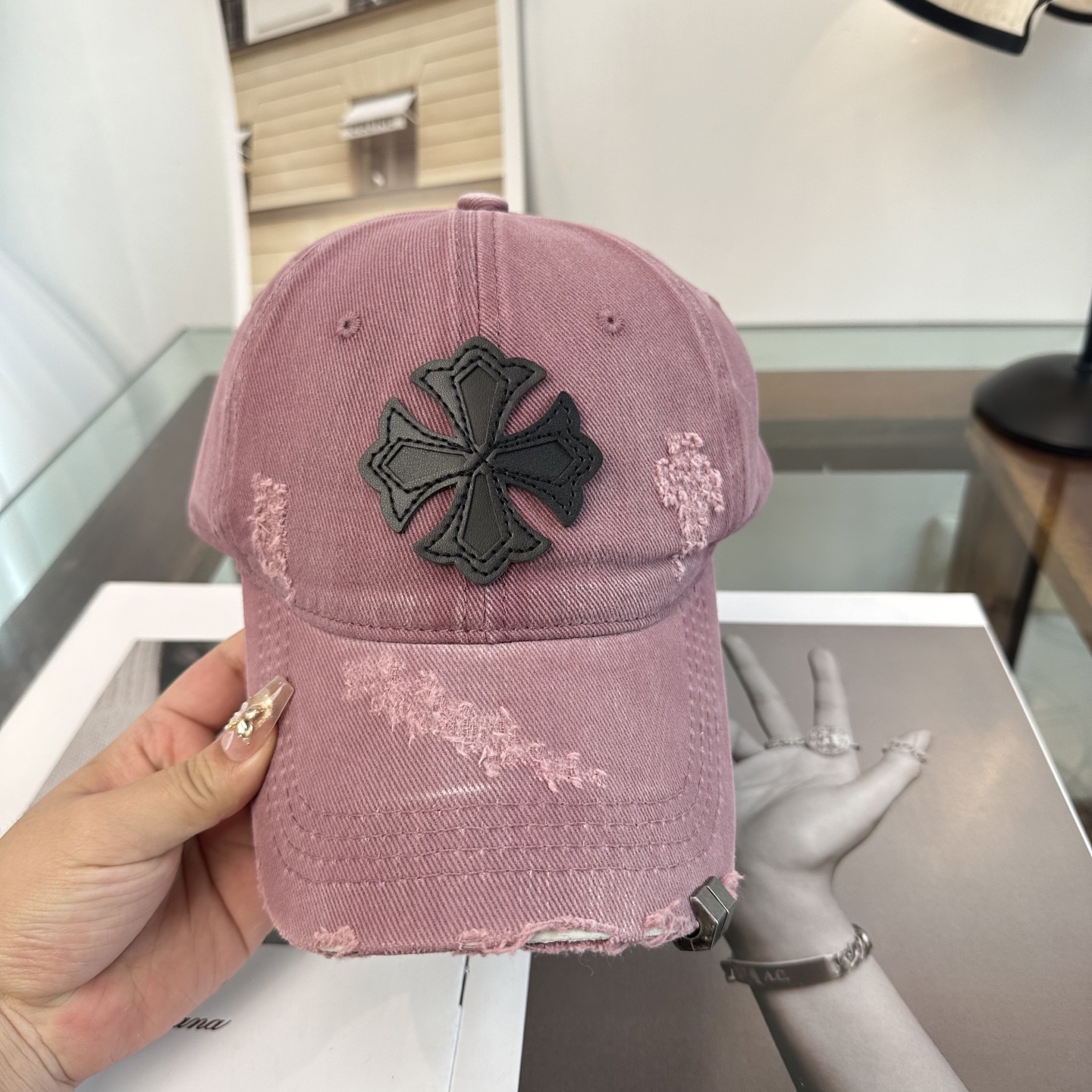 Chrome Hearts 克罗心💓早春韩版时尚复古拼色牛仔棒球帽🧢鸭舌帽