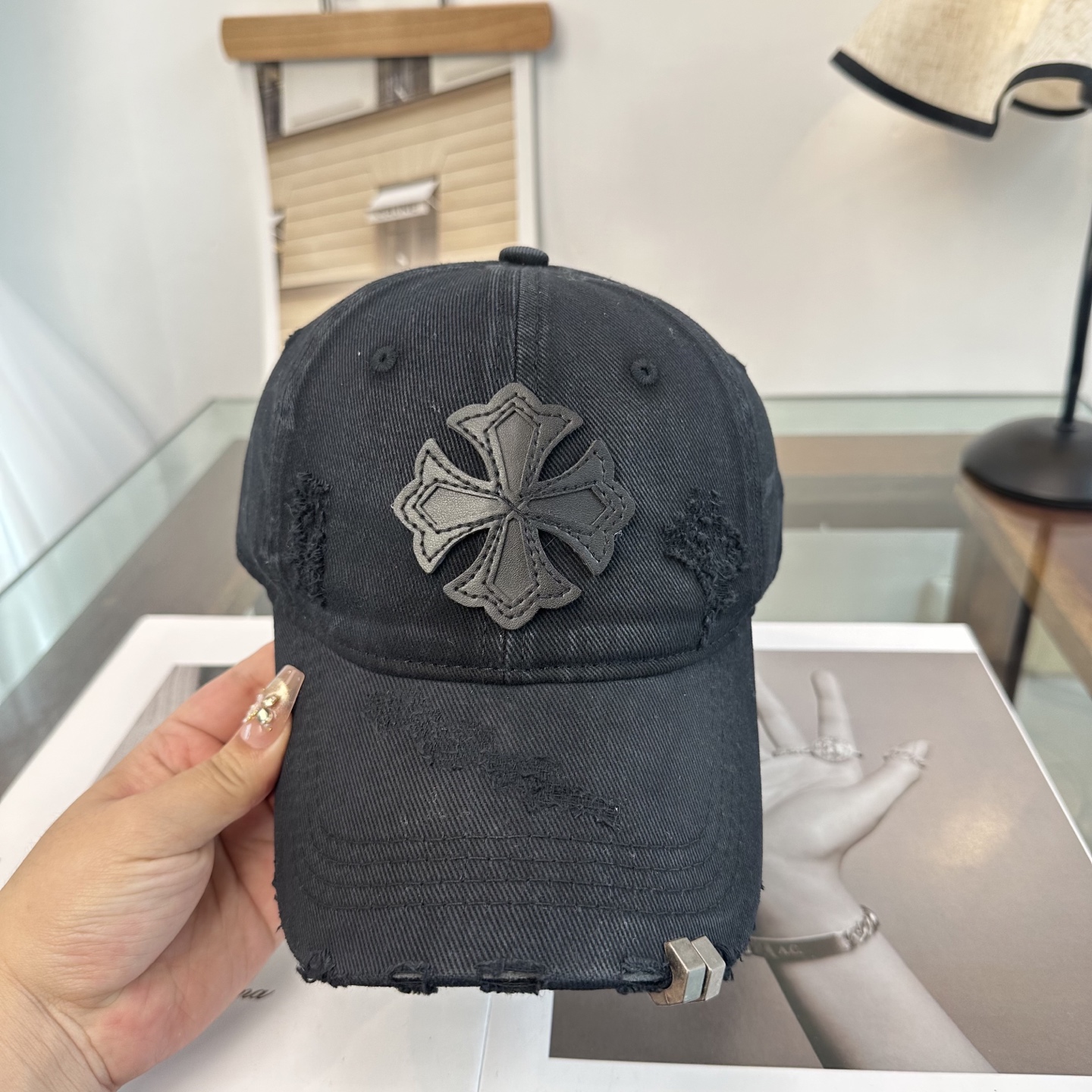 Chrome Hearts 克罗心💓早春韩版时尚复古拼色牛仔棒球帽🧢鸭舌帽