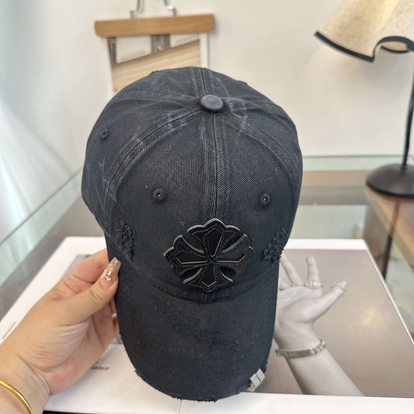 Chrome Hearts 克罗心💓早春韩版时尚复古拼色牛仔棒球帽🧢鸭舌帽