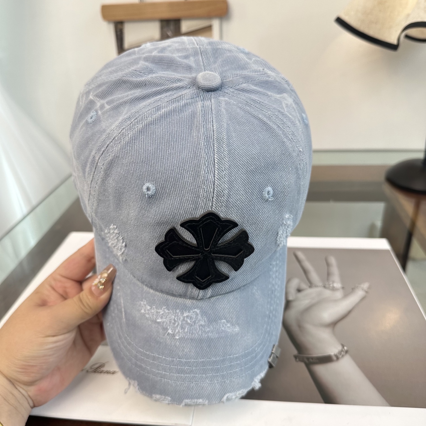 Chrome Hearts 克罗心💓早春韩版时尚复古拼色牛仔棒球帽🧢鸭舌帽
