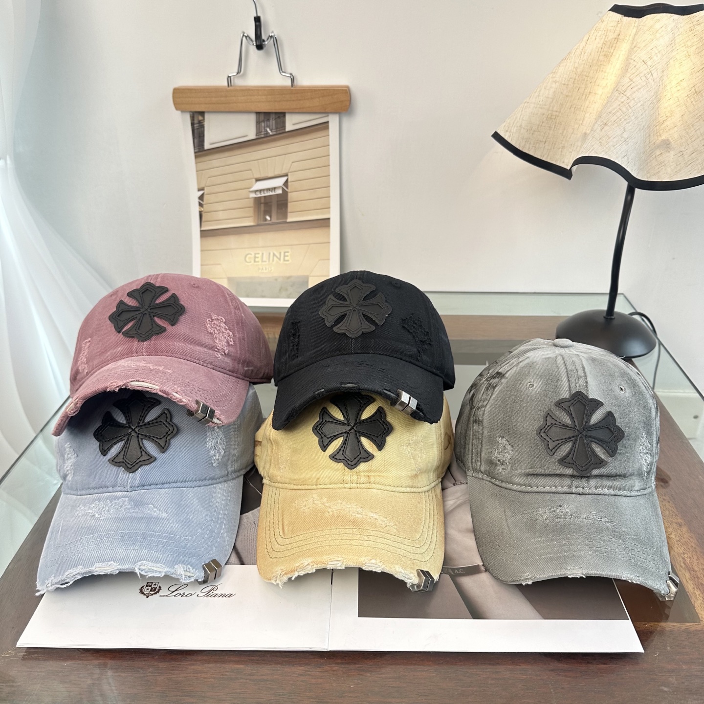 Chrome Hearts 克罗心💓早春韩版时尚复古拼色牛仔棒球帽🧢鸭舌帽
