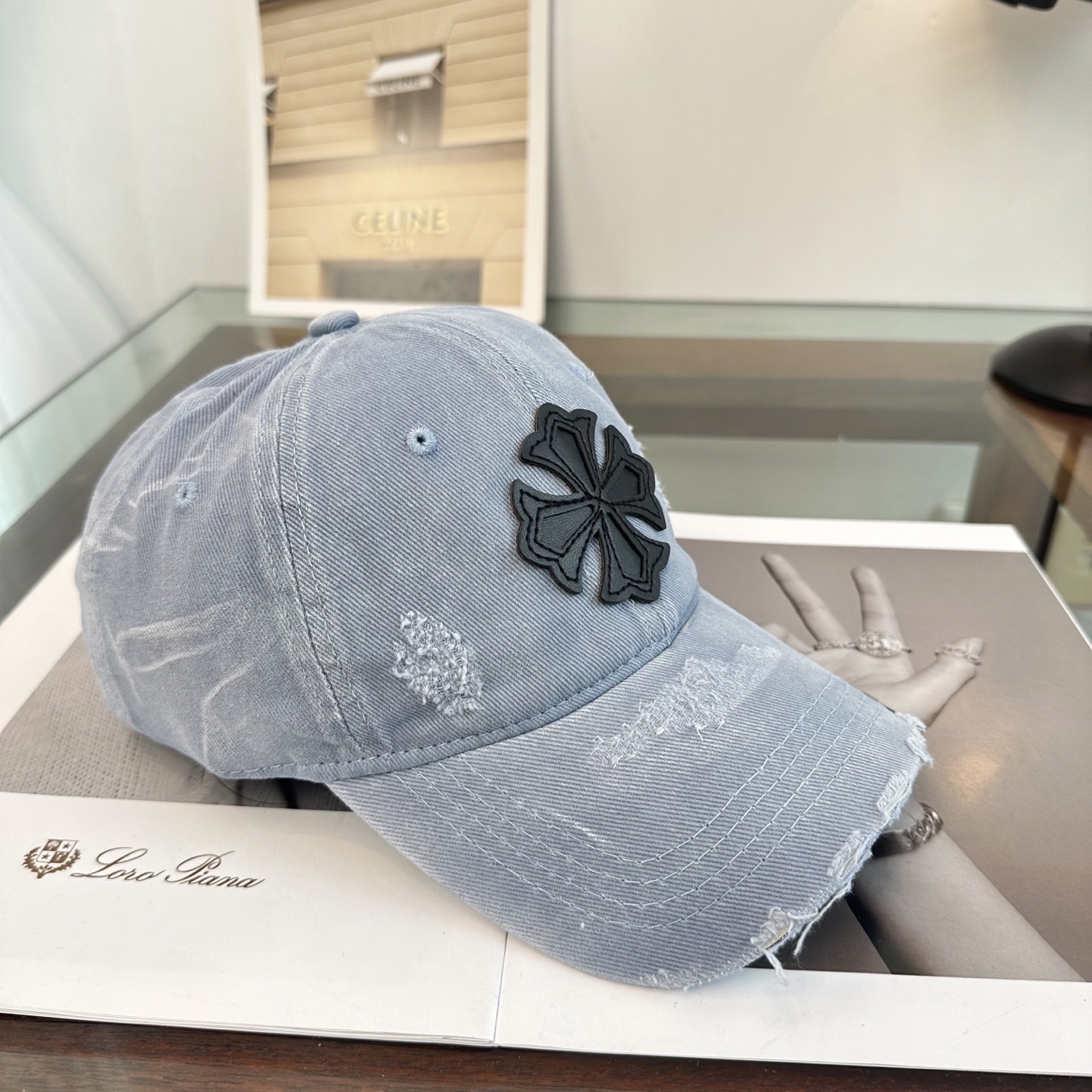 Chrome Hearts 克罗心💓早春韩版时尚复古拼色牛仔棒球帽🧢鸭舌帽