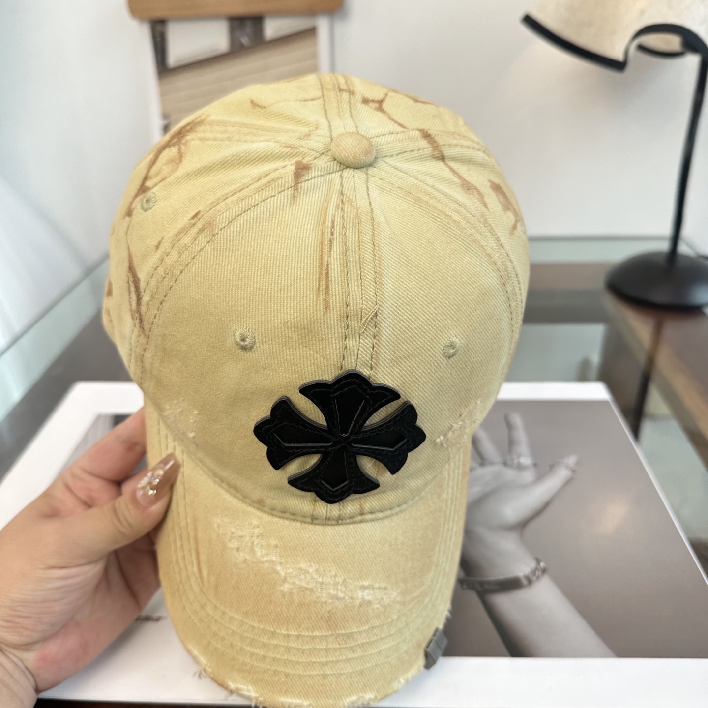 Chrome Hearts 克罗心💓早春韩版时尚复古拼色牛仔棒球帽🧢鸭舌帽