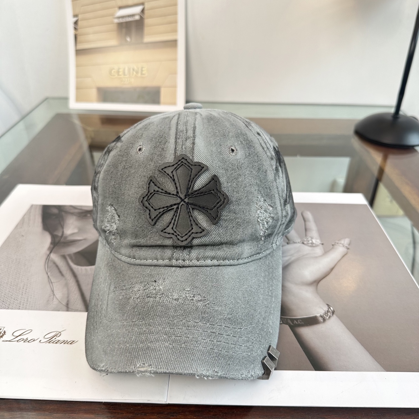 Chrome Hearts 克罗心💓早春韩版时尚复古拼色牛仔棒球帽🧢鸭舌帽