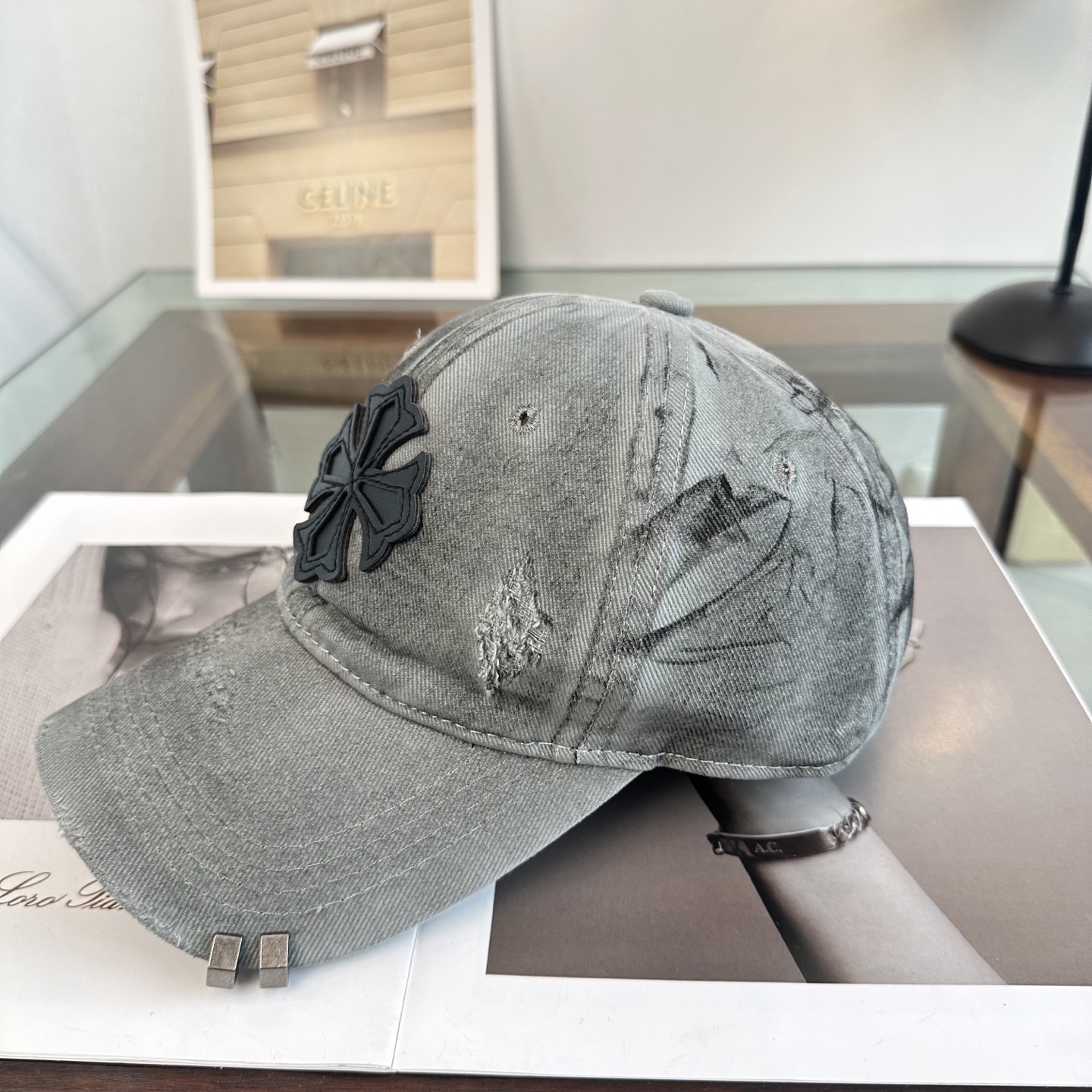 Chrome Hearts 克罗心💓早春韩版时尚复古拼色牛仔棒球帽🧢鸭舌帽