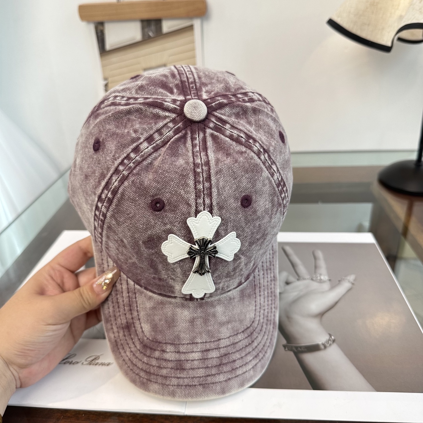 Chrome Hearts 克罗心💓早春韩版时尚复古拼色牛仔棒球帽🧢鸭舌帽