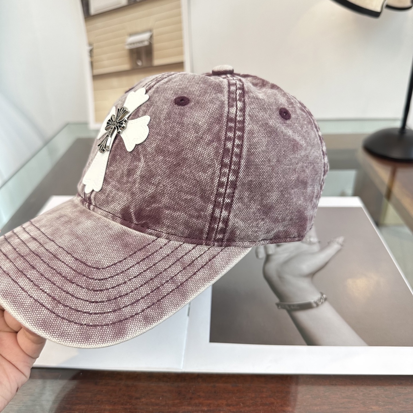Chrome Hearts 克罗心💓早春韩版时尚复古拼色牛仔棒球帽🧢鸭舌帽
