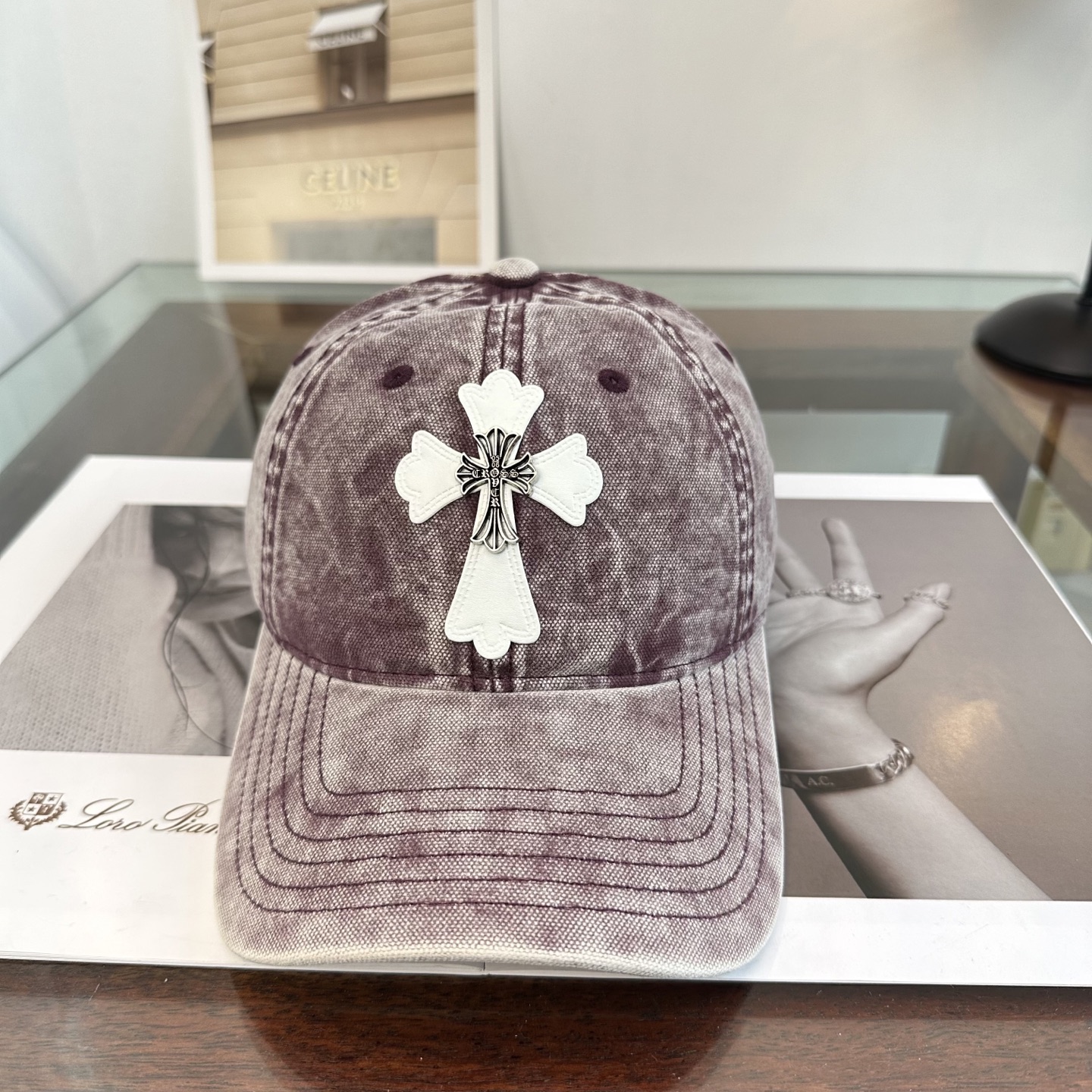 Chrome Hearts 克罗心💓早春韩版时尚复古拼色牛仔棒球帽🧢鸭舌帽