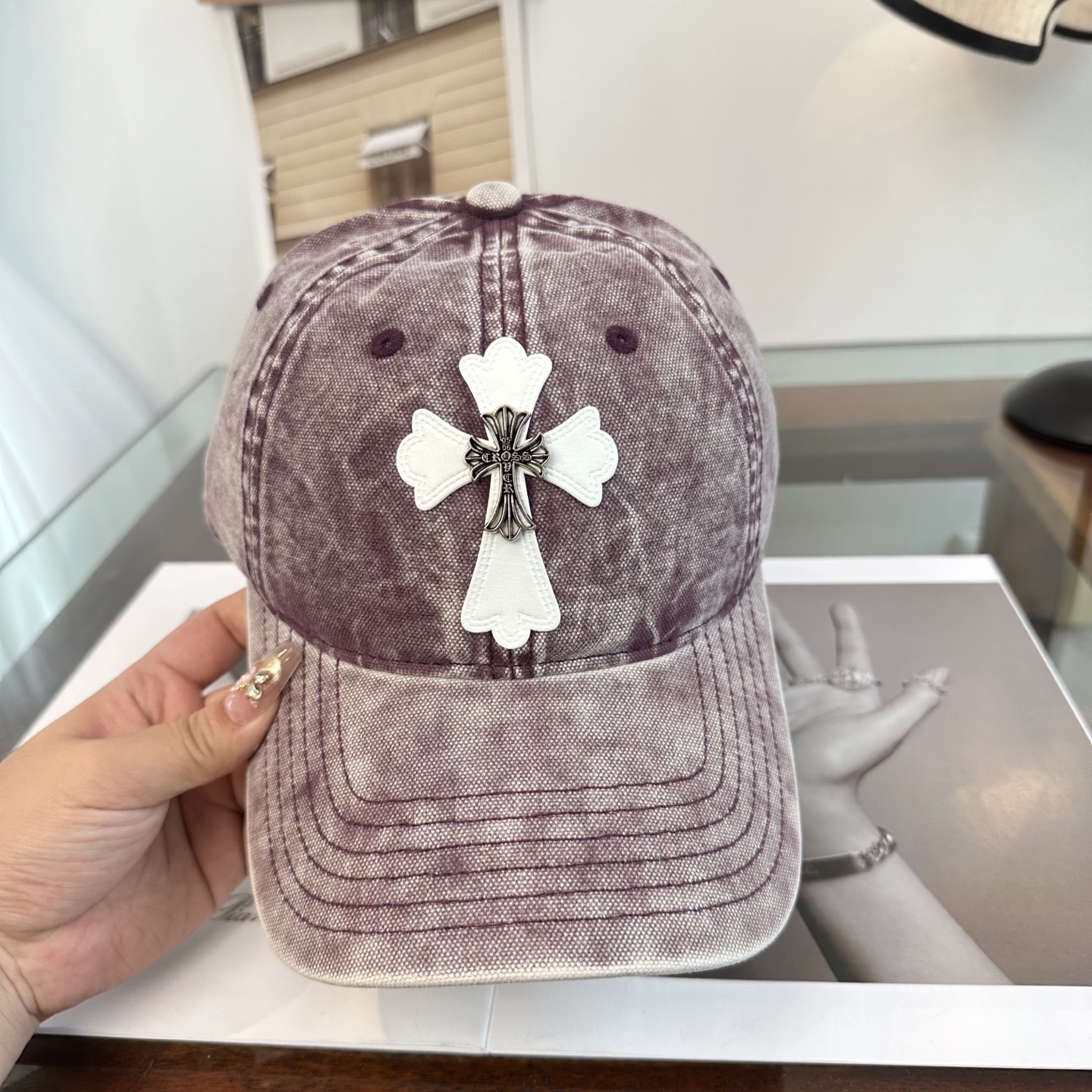 Chrome Hearts 克罗心💓早春韩版时尚复古拼色牛仔棒球帽🧢鸭舌帽