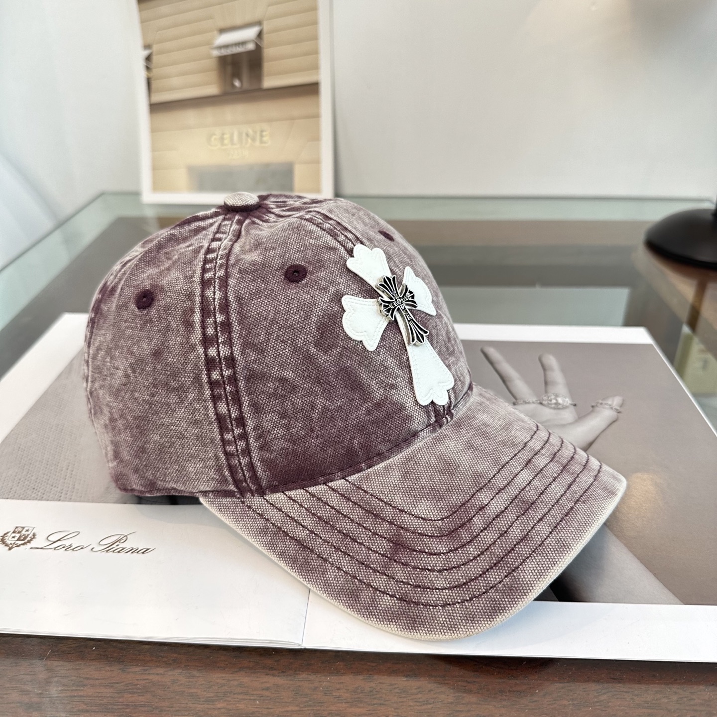 Chrome Hearts 克罗心💓早春韩版时尚复古拼色牛仔棒球帽🧢鸭舌帽