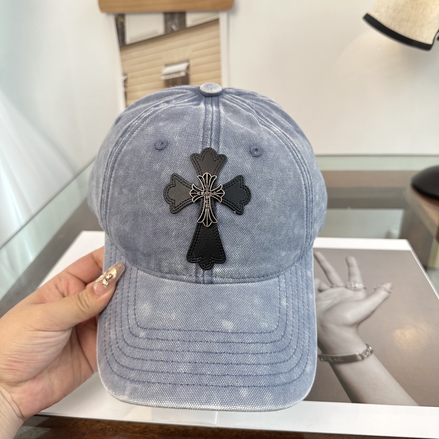 Chrome Hearts 克罗心💓早春韩版时尚复古拼色牛仔棒球帽🧢鸭舌帽