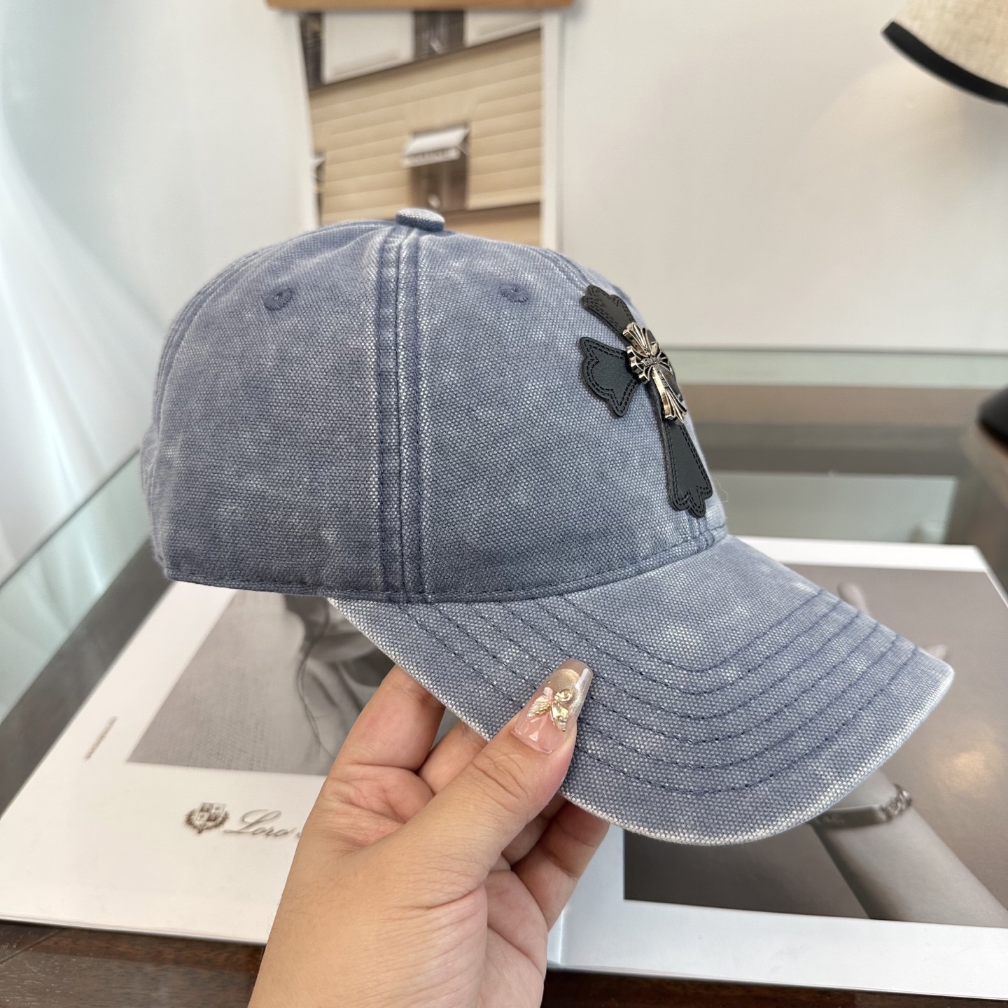 Chrome Hearts 克罗心💓早春韩版时尚复古拼色牛仔棒球帽🧢鸭舌帽