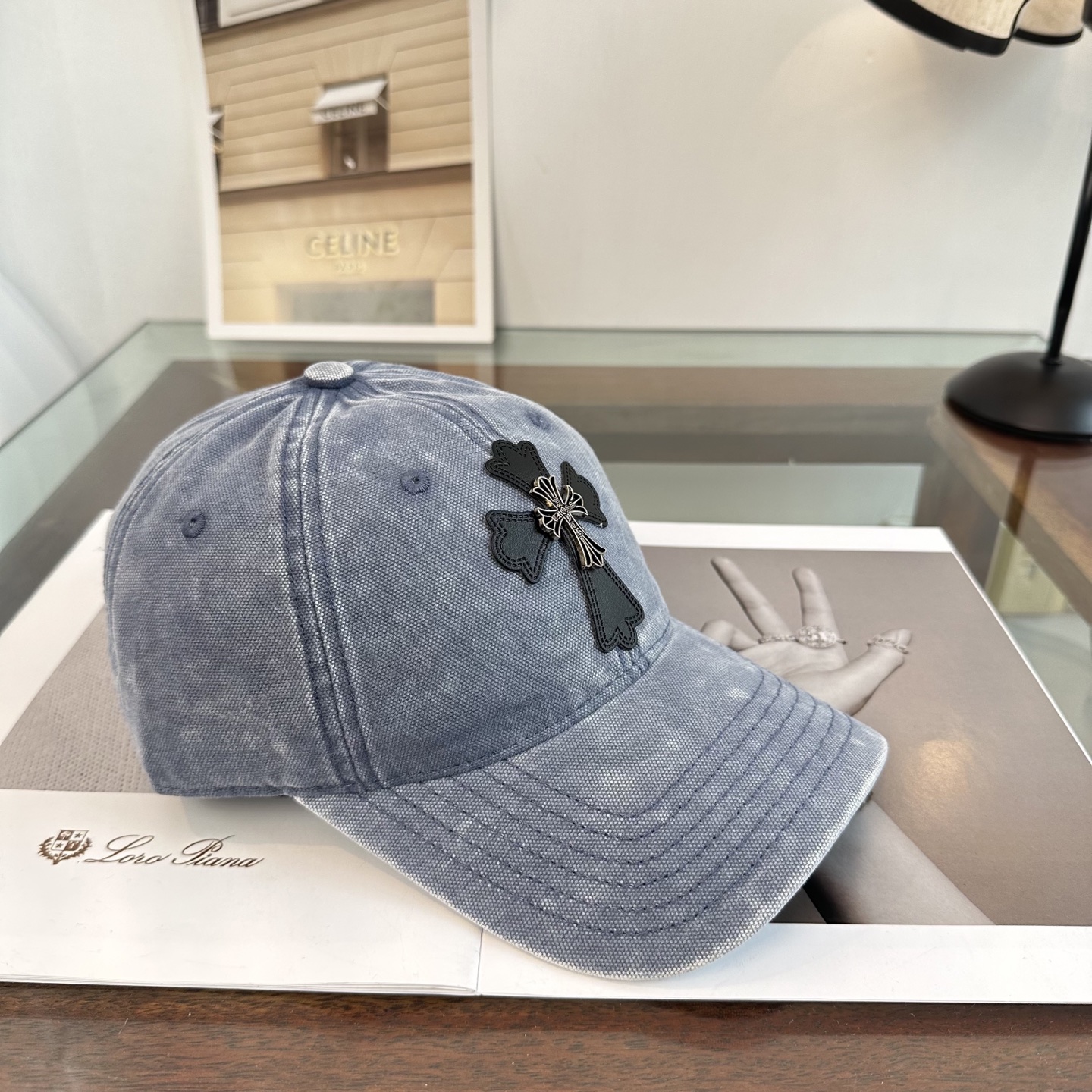 Chrome Hearts 克罗心💓早春韩版时尚复古拼色牛仔棒球帽🧢鸭舌帽