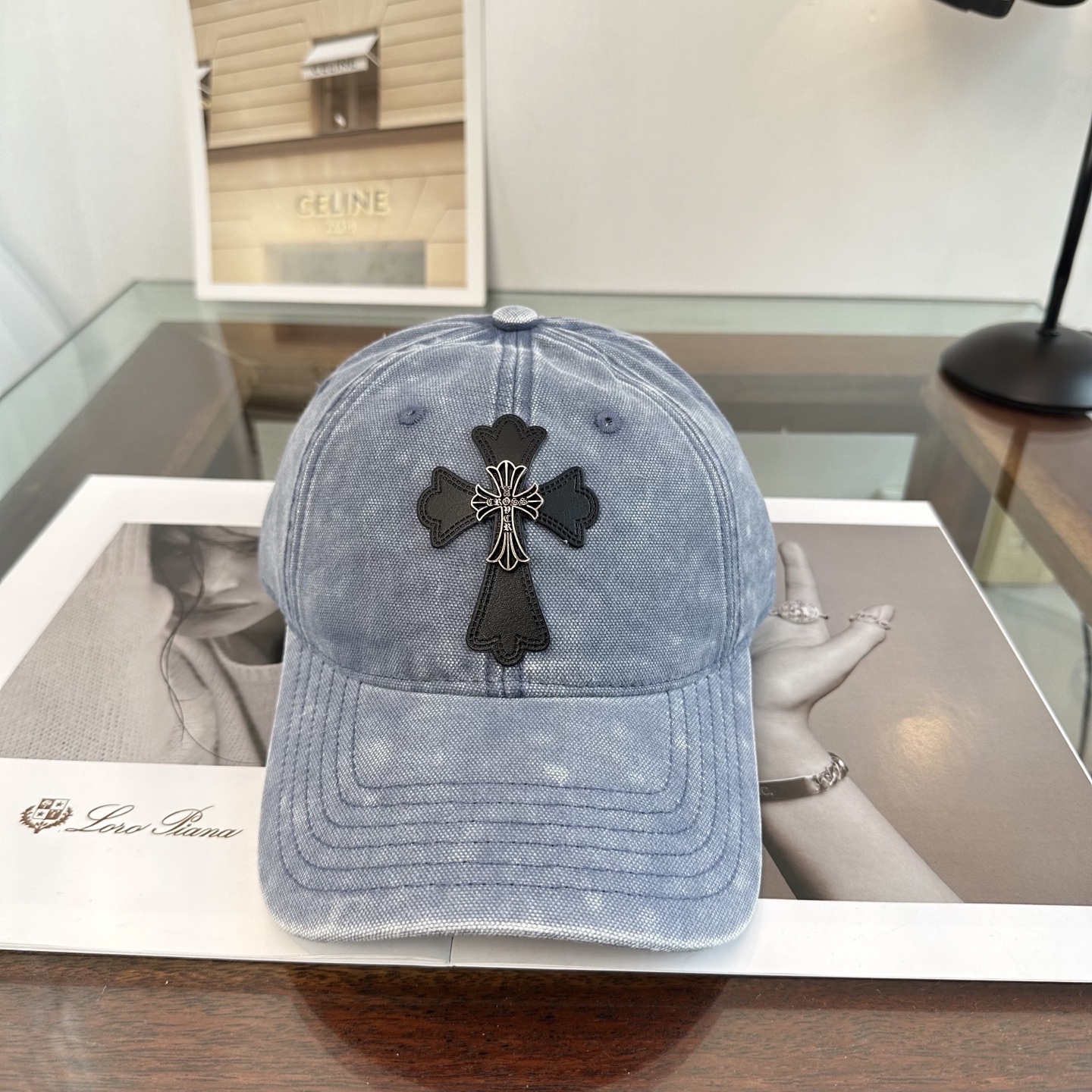 Chrome Hearts 克罗心💓早春韩版时尚复古拼色牛仔棒球帽🧢鸭舌帽