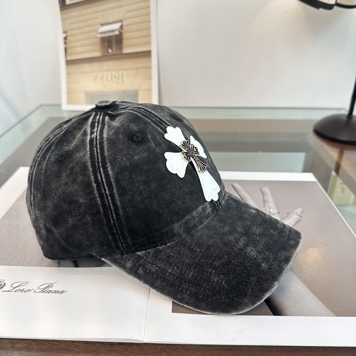Chrome Hearts 克罗心💓早春韩版时尚复古拼色牛仔棒球帽🧢鸭舌帽