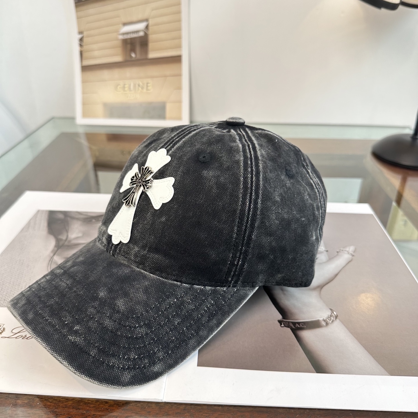 Chrome Hearts 克罗心💓早春韩版时尚复古拼色牛仔棒球帽🧢鸭舌帽