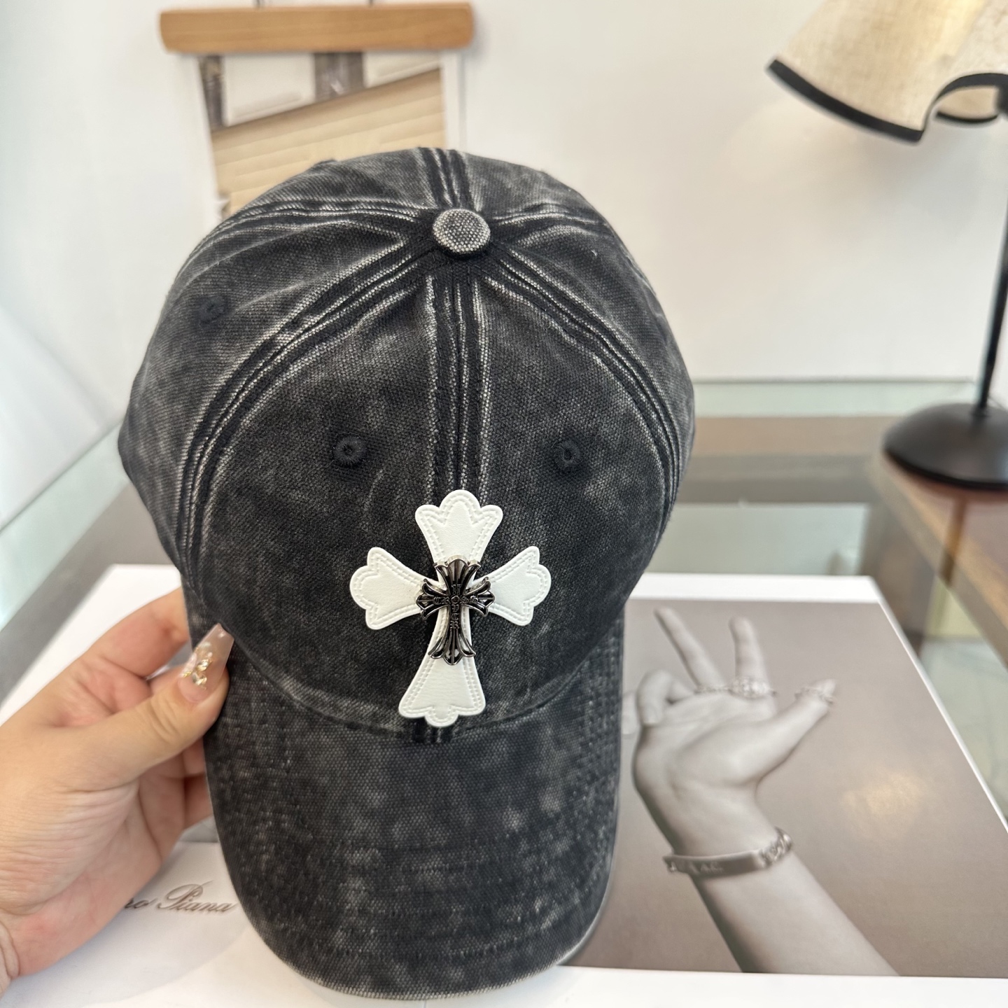 Chrome Hearts 克罗心💓早春韩版时尚复古拼色牛仔棒球帽🧢鸭舌帽