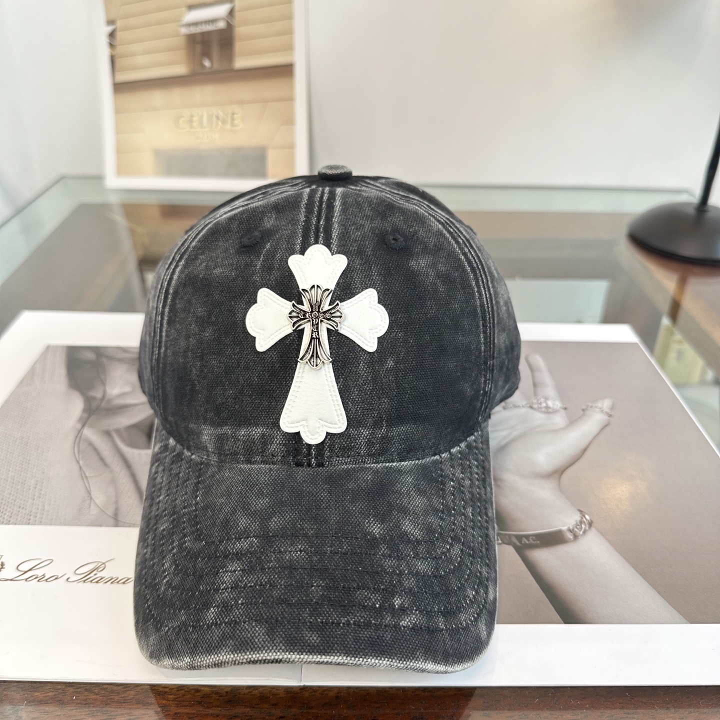 Chrome Hearts 克罗心💓早春韩版时尚复古拼色牛仔棒球帽🧢鸭舌帽