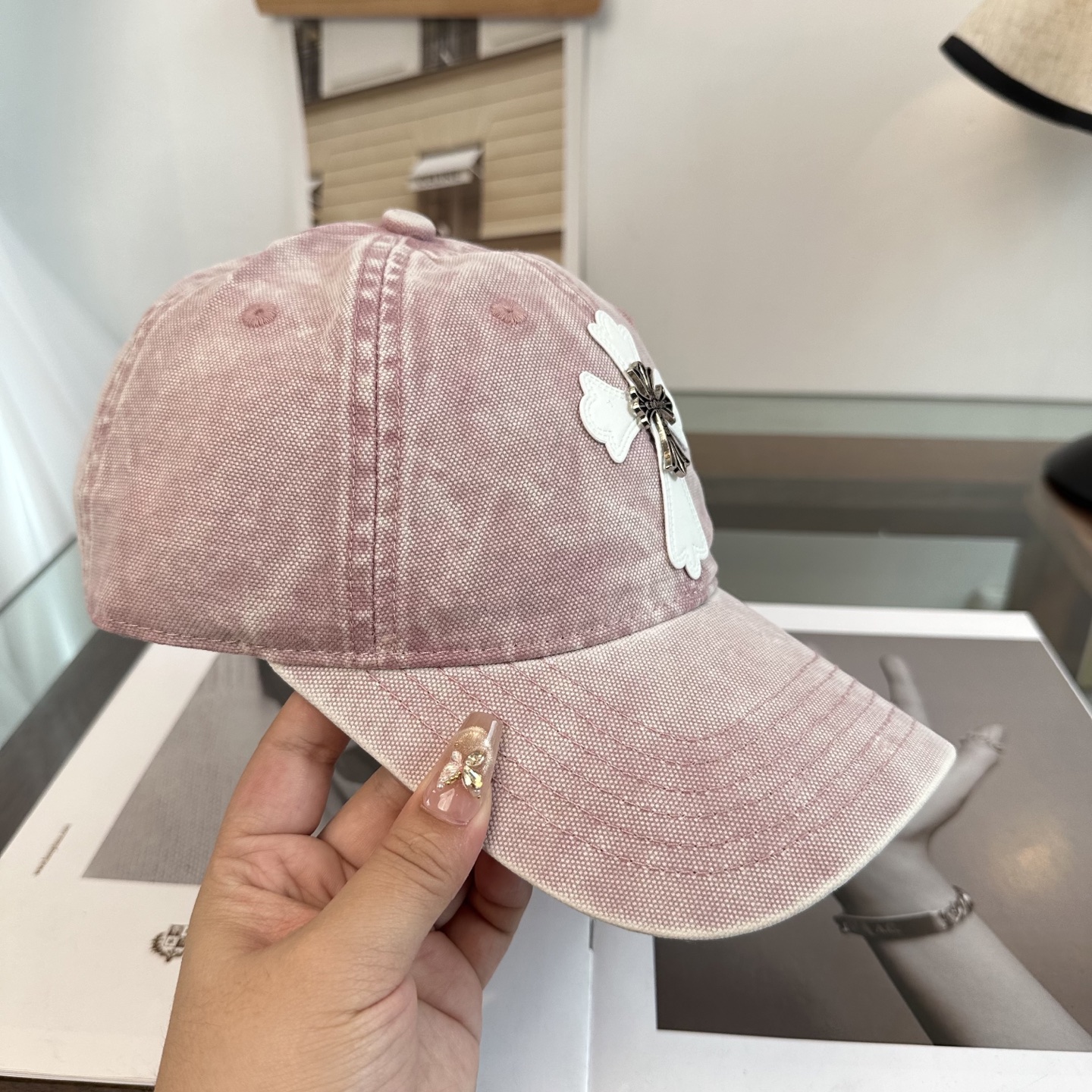 Chrome Hearts 克罗心💓早春韩版时尚复古拼色牛仔棒球帽🧢鸭舌帽