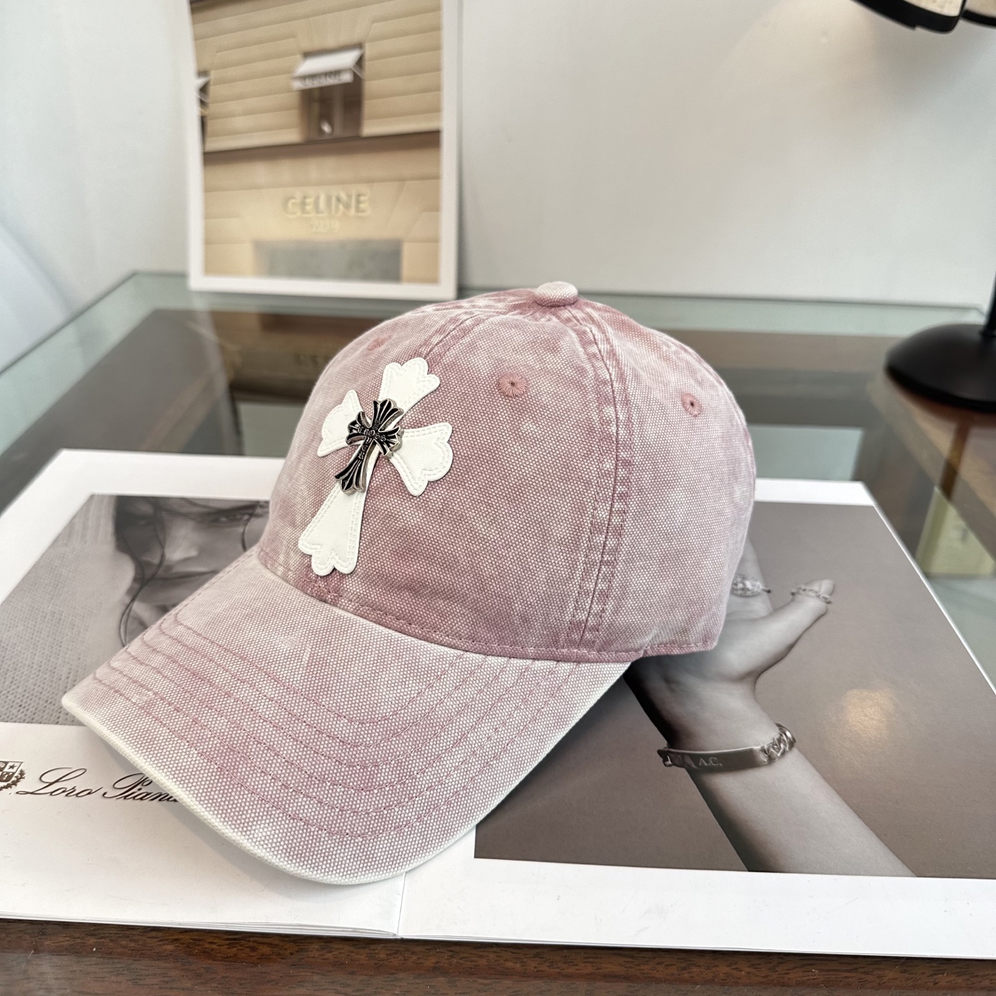 Chrome Hearts 克罗心💓早春韩版时尚复古拼色牛仔棒球帽🧢鸭舌帽