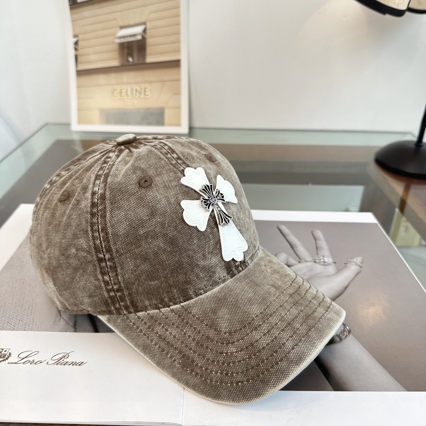Chrome Hearts 克罗心💓早春韩版时尚复古拼色牛仔棒球帽🧢鸭舌帽