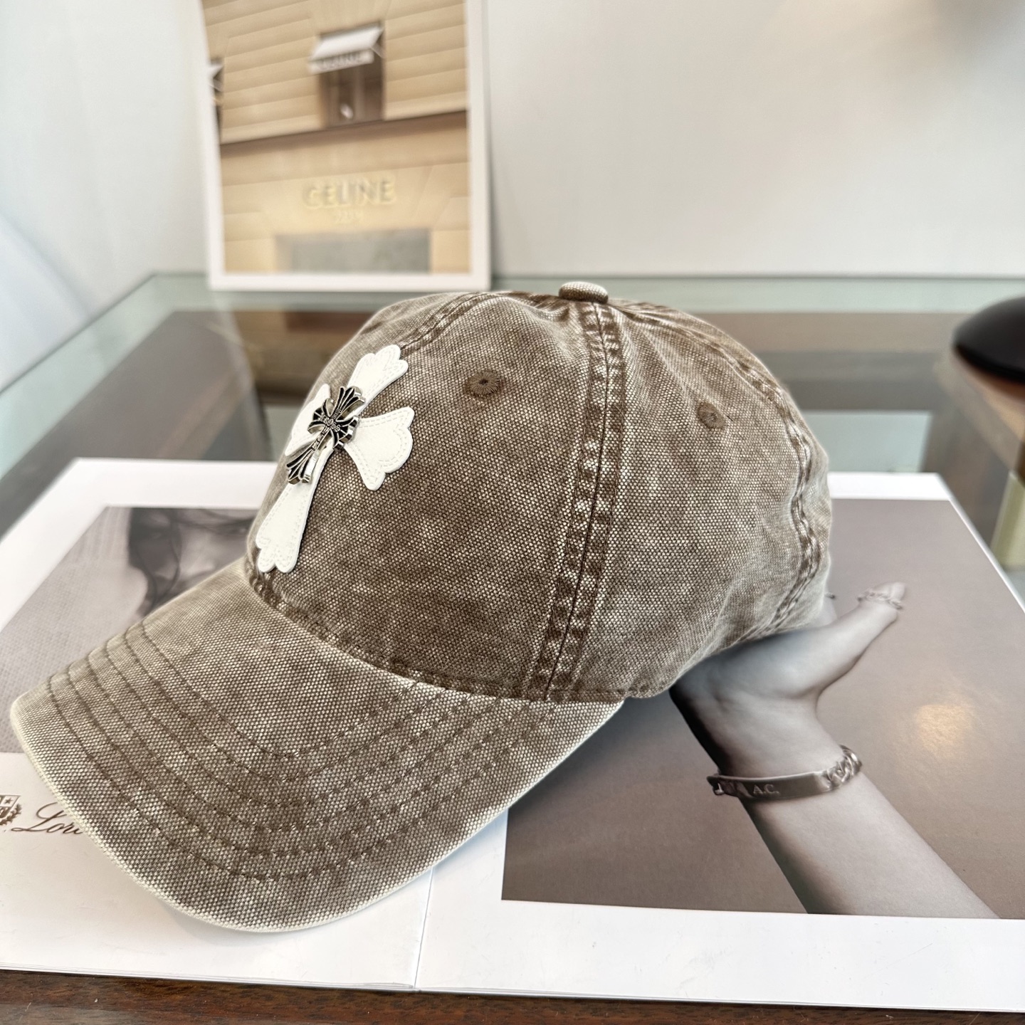 Chrome Hearts 克罗心💓早春韩版时尚复古拼色牛仔棒球帽🧢鸭舌帽