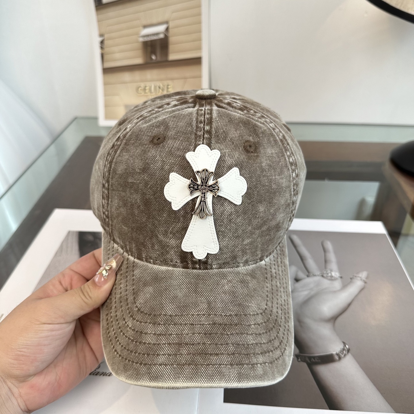 Chrome Hearts 克罗心💓早春韩版时尚复古拼色牛仔棒球帽🧢鸭舌帽