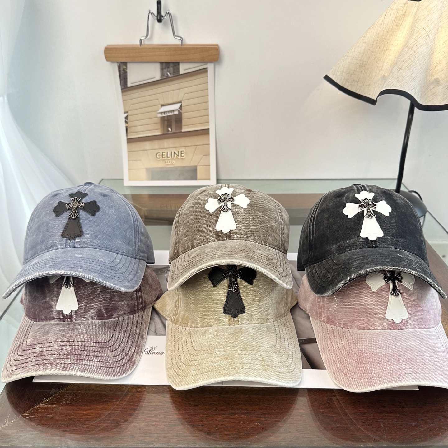Chrome Hearts 克罗心💓早春韩版时尚复古拼色牛仔棒球帽🧢鸭舌帽