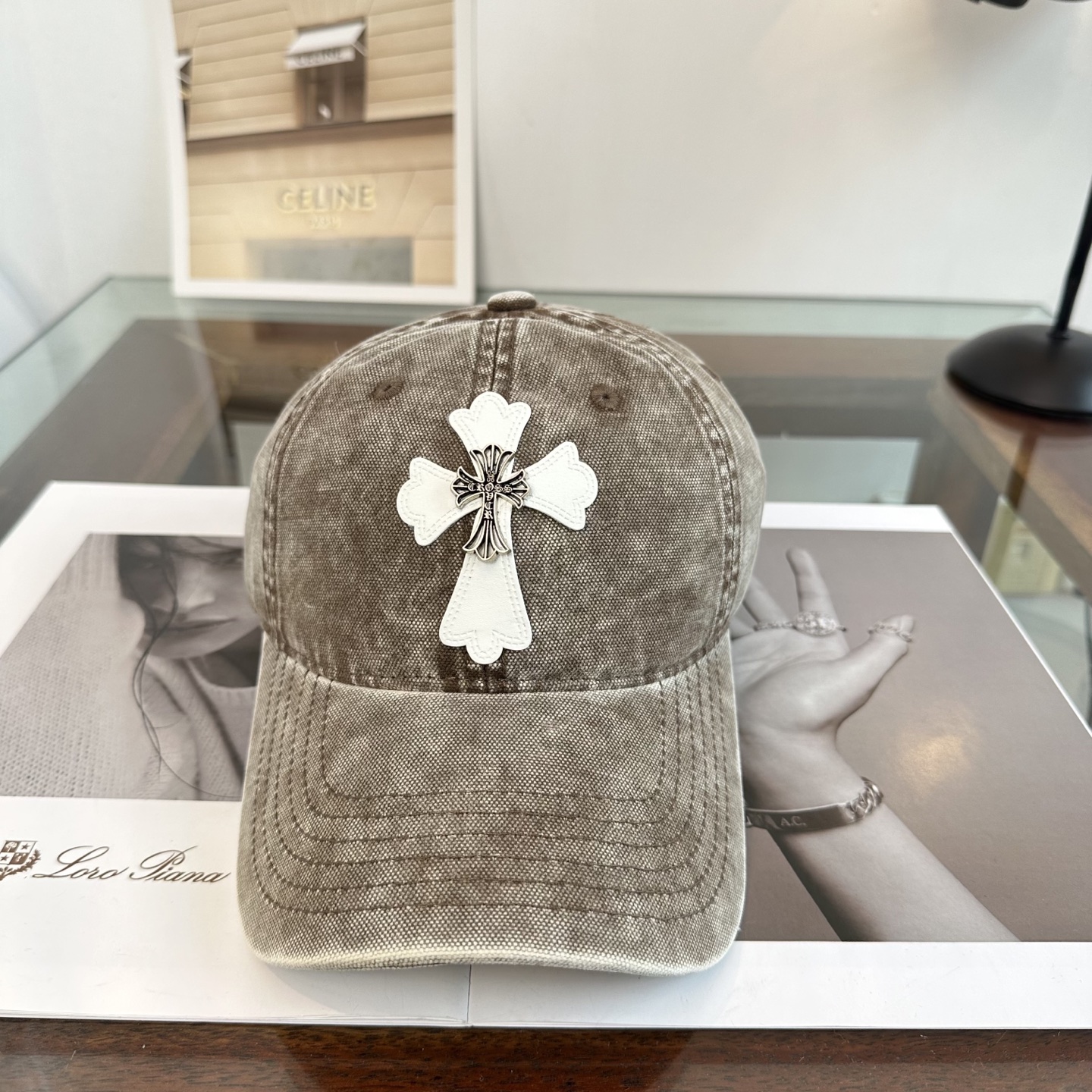Chrome Hearts 克罗心💓早春韩版时尚复古拼色牛仔棒球帽🧢鸭舌帽