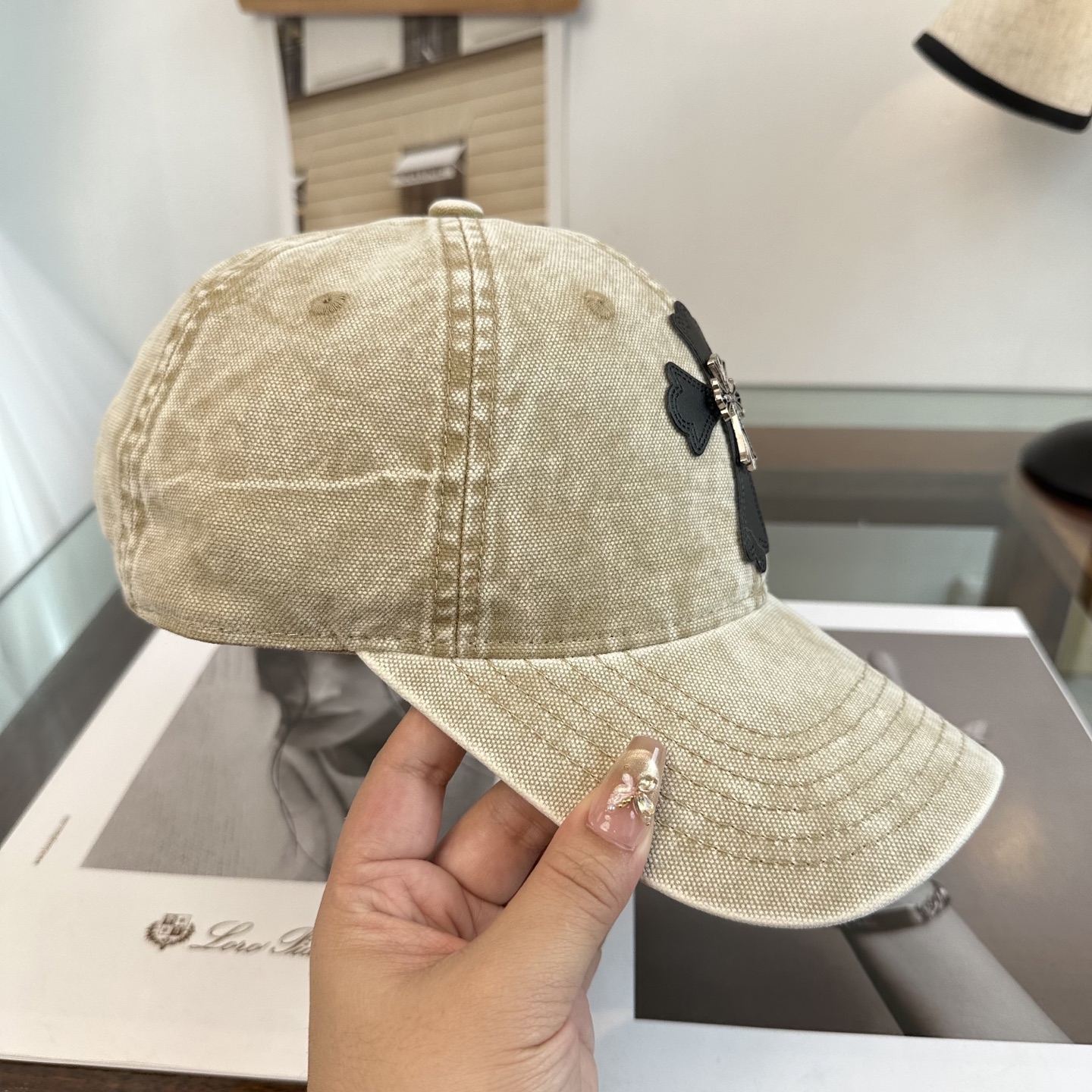Chrome Hearts 克罗心💓早春韩版时尚复古拼色牛仔棒球帽🧢鸭舌帽