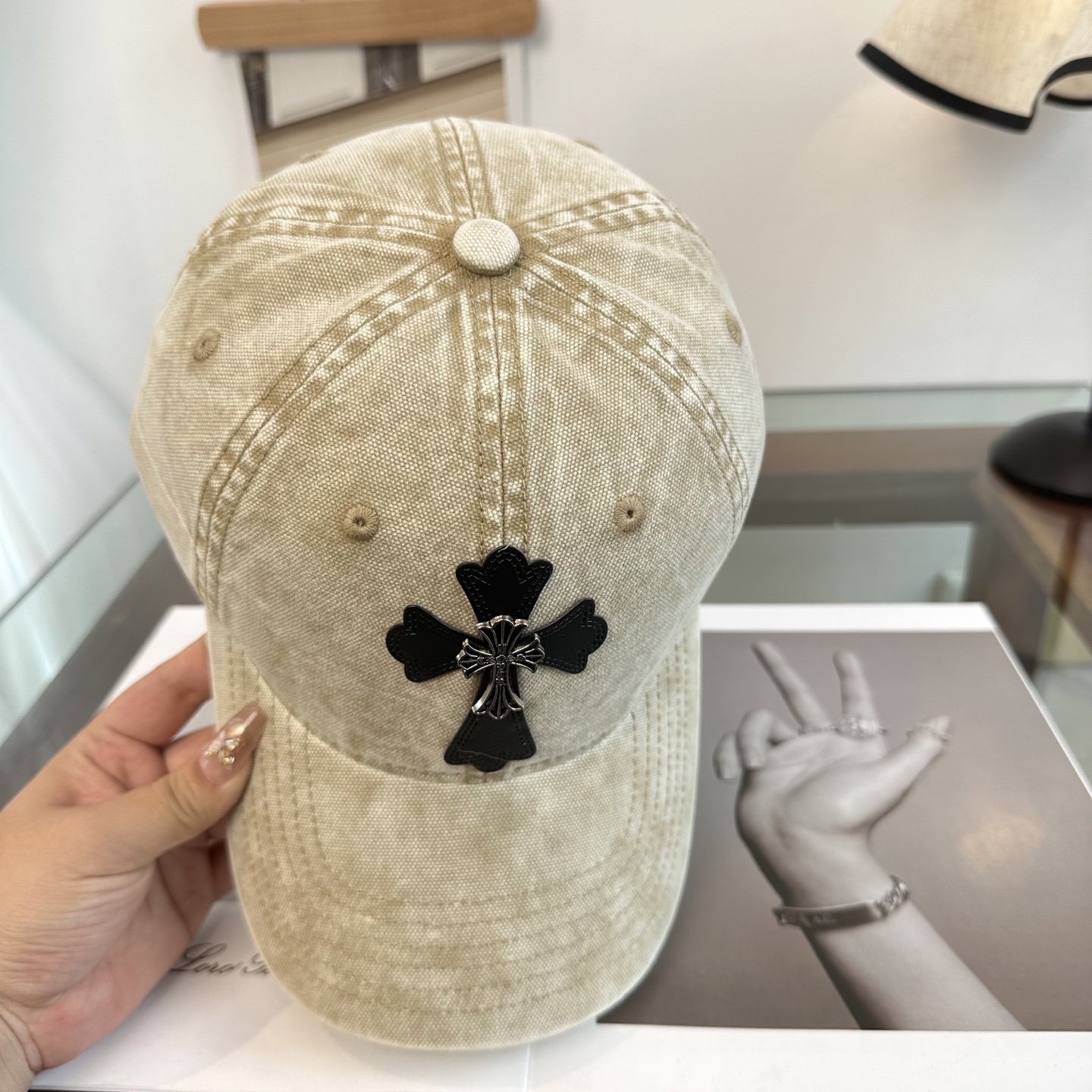 Chrome Hearts 克罗心💓早春韩版时尚复古拼色牛仔棒球帽🧢鸭舌帽