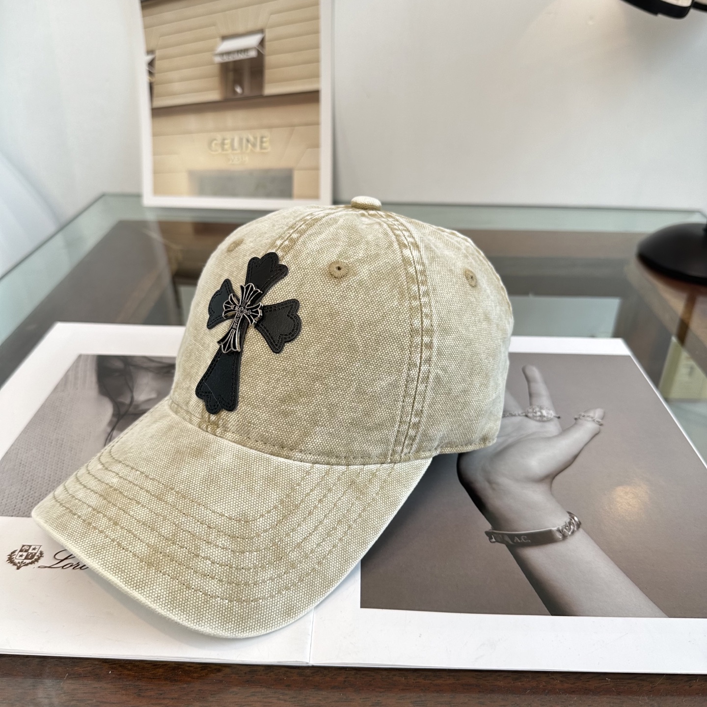 Chrome Hearts 克罗心💓早春韩版时尚复古拼色牛仔棒球帽🧢鸭舌帽