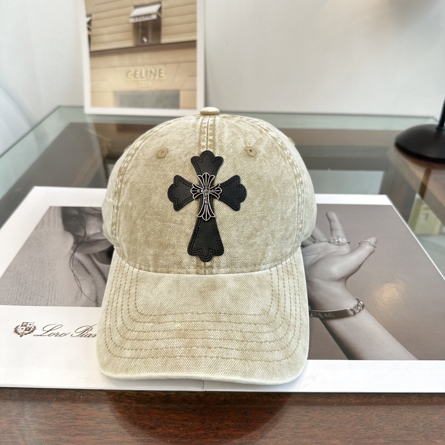 Chrome Hearts 克罗心💓早春韩版时尚复古拼色牛仔棒球帽🧢鸭舌帽