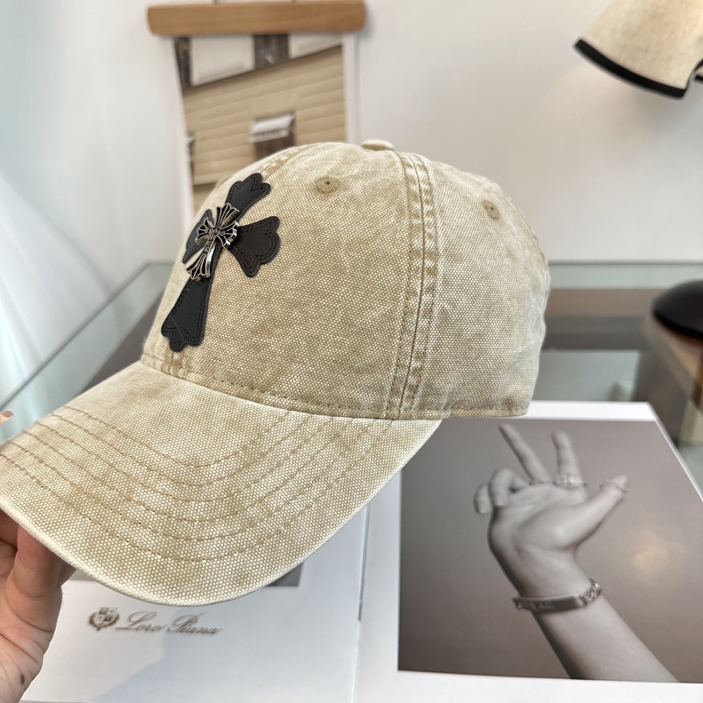 Chrome Hearts 克罗心💓早春韩版时尚复古拼色牛仔棒球帽🧢鸭舌帽