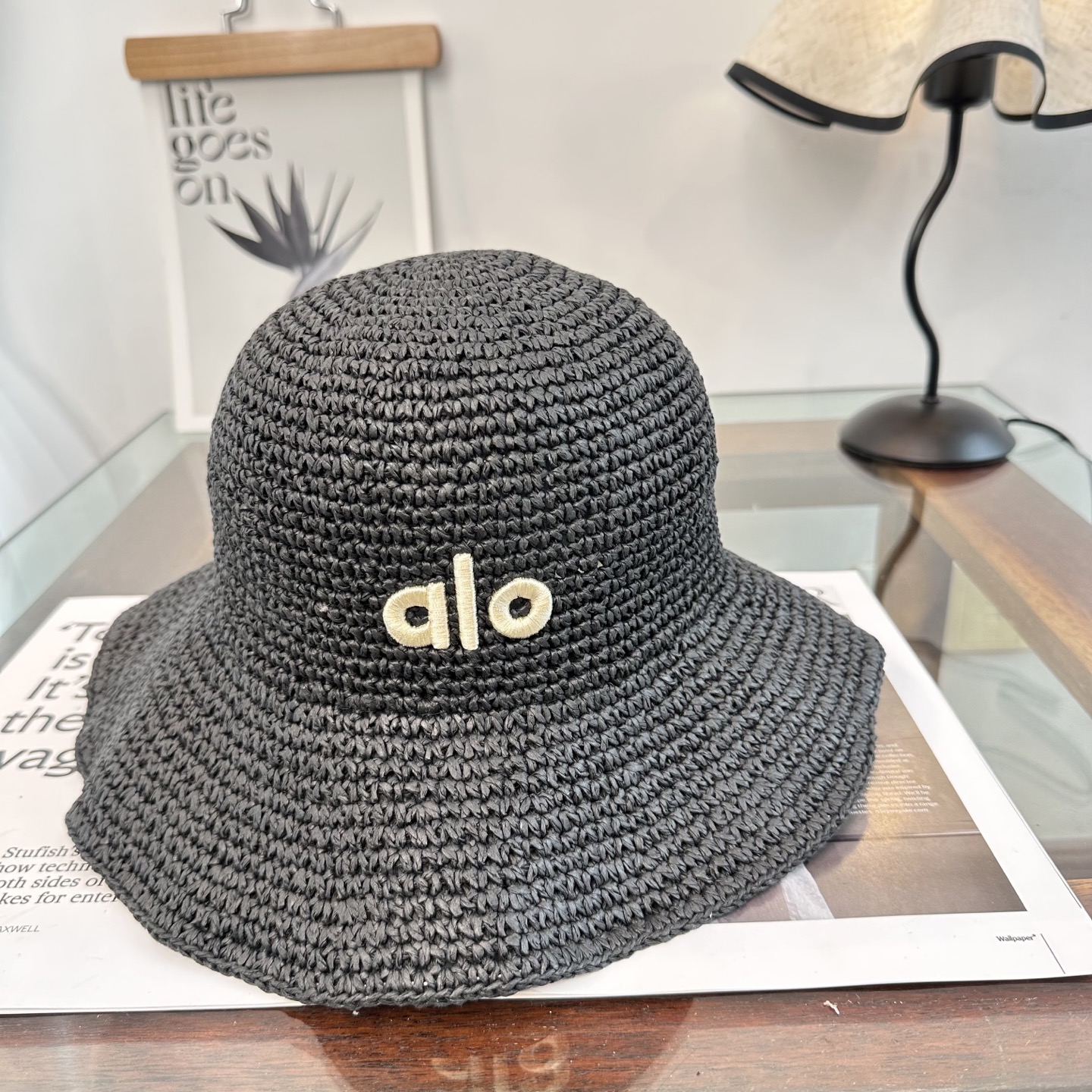 alo 阿洛 新款拉菲草帽，纯手工钩织，产量极少，重工打造，专柜同款，头围57cm