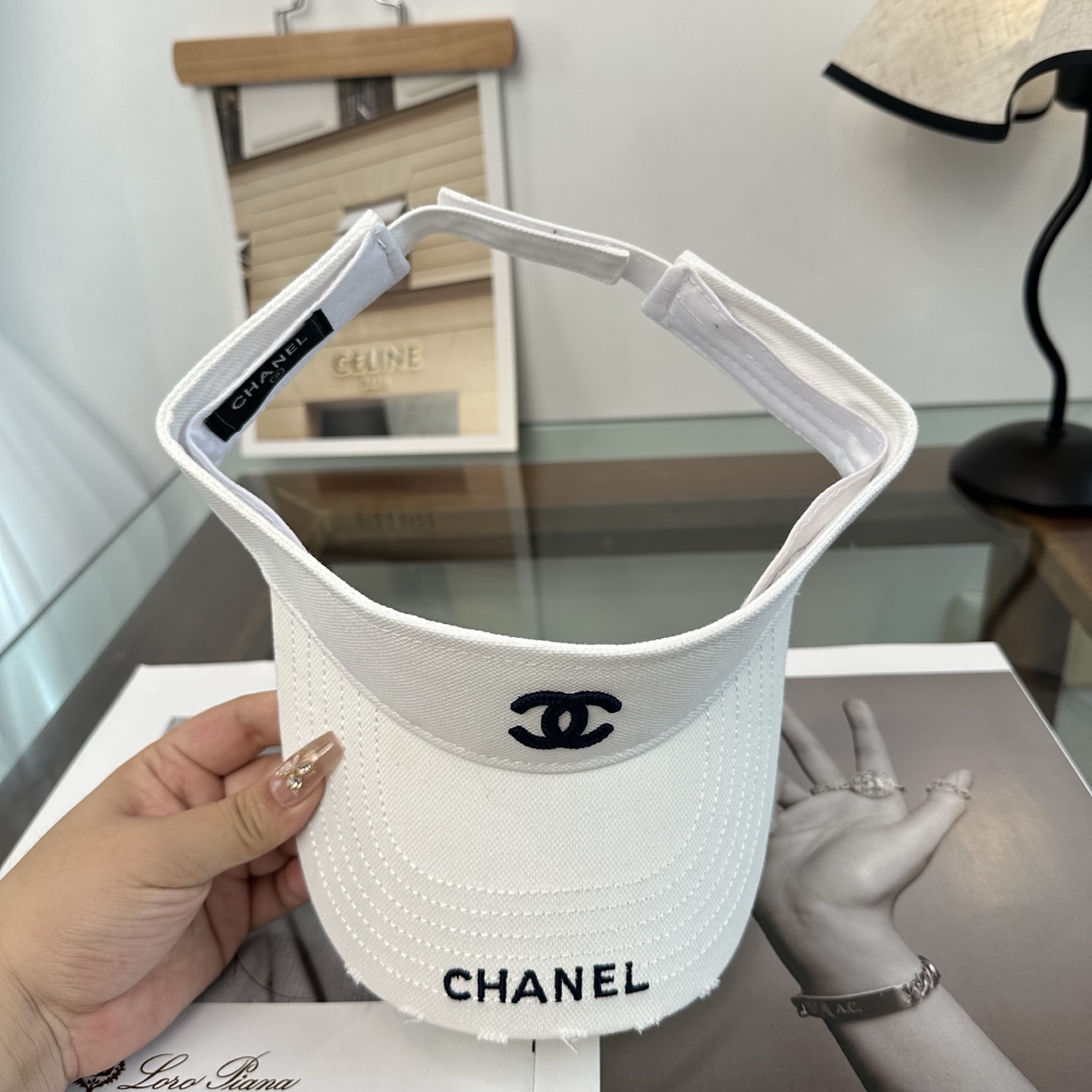 香奈儿CHANEL防晒空顶帽子女夏季时尚大帽檐遮阳帽防紫外线女