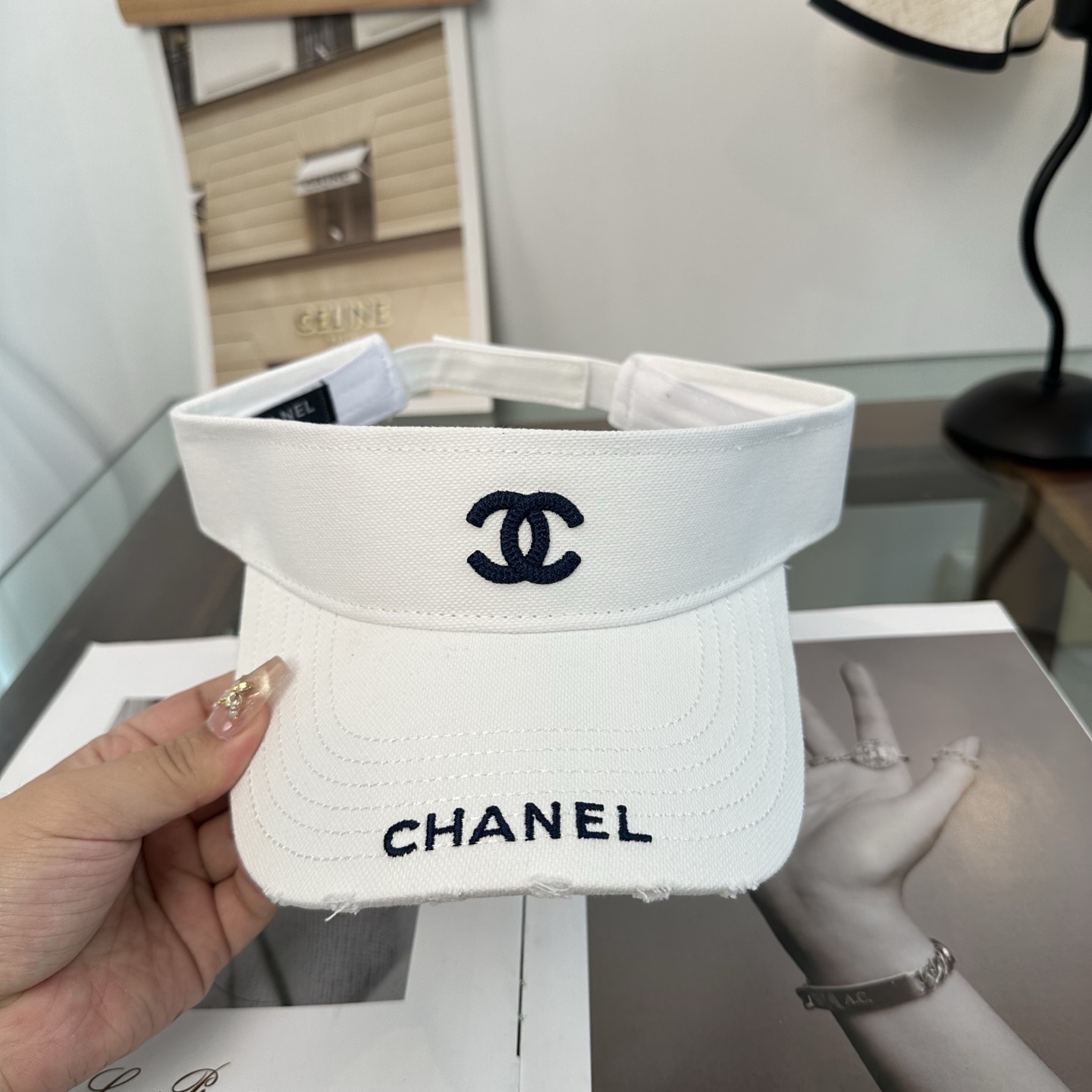 香奈儿CHANEL防晒空顶帽子女夏季时尚大帽檐遮阳帽防紫外线女