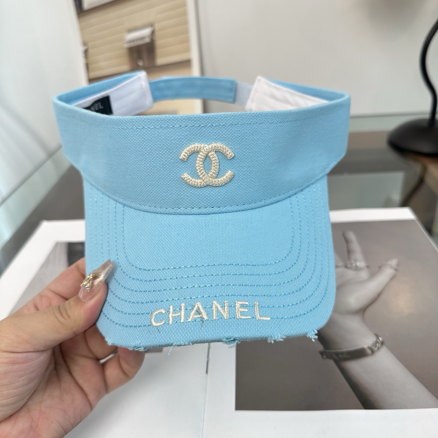 香奈儿CHANEL防晒空顶帽子女夏季时尚大帽檐遮阳帽防紫外线女