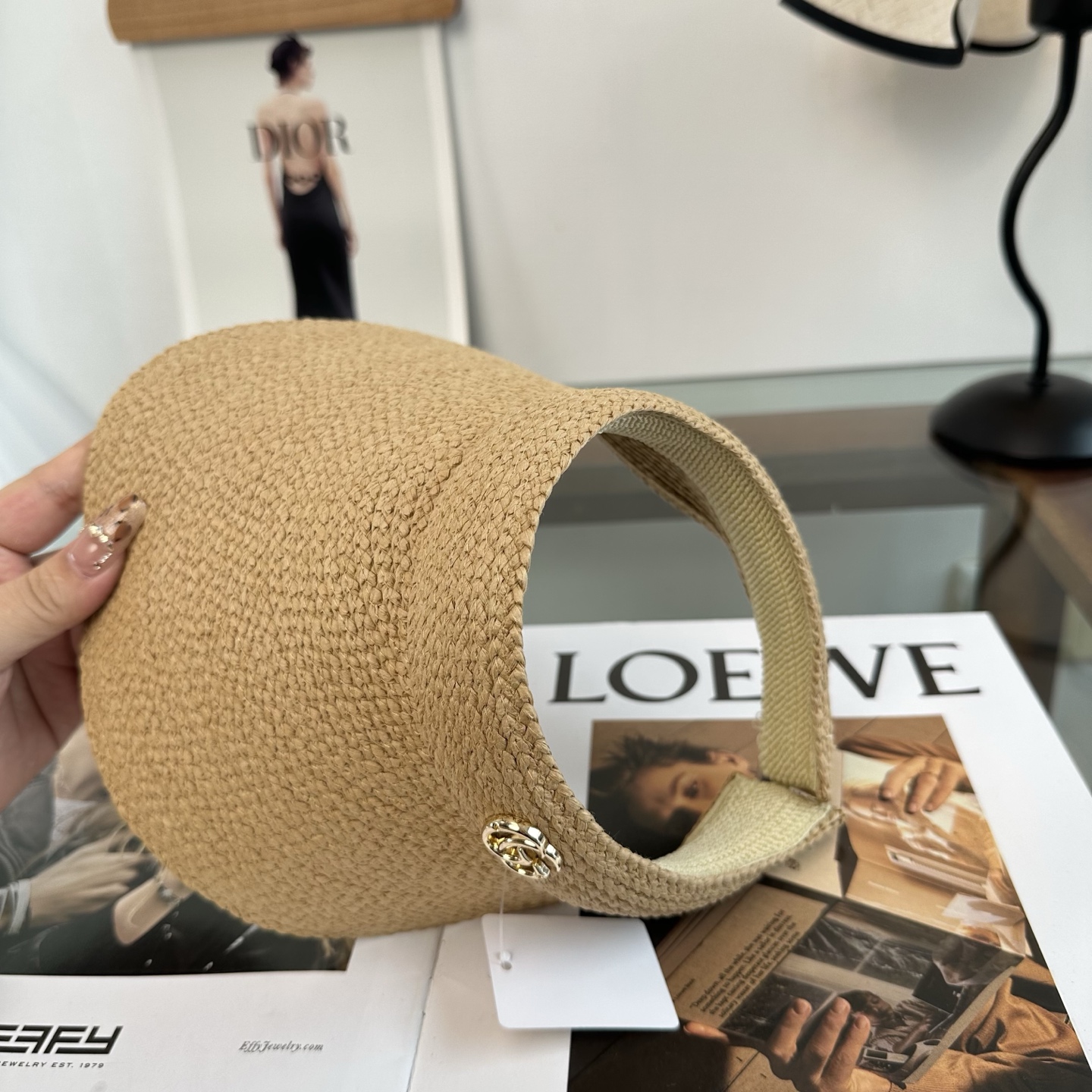 GUCCI 古奇 防晒空顶帽子女夏季时尚大帽檐遮阳帽防紫外线女