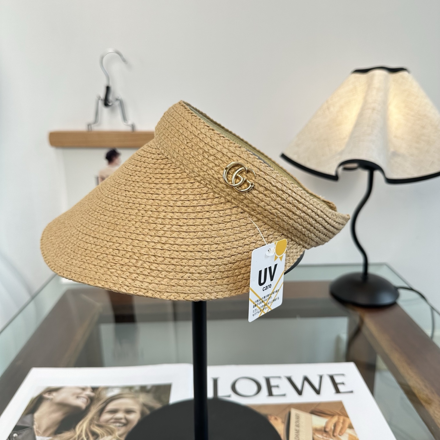GUCCI 古奇 防晒空顶帽子女夏季时尚大帽檐遮阳帽防紫外线女